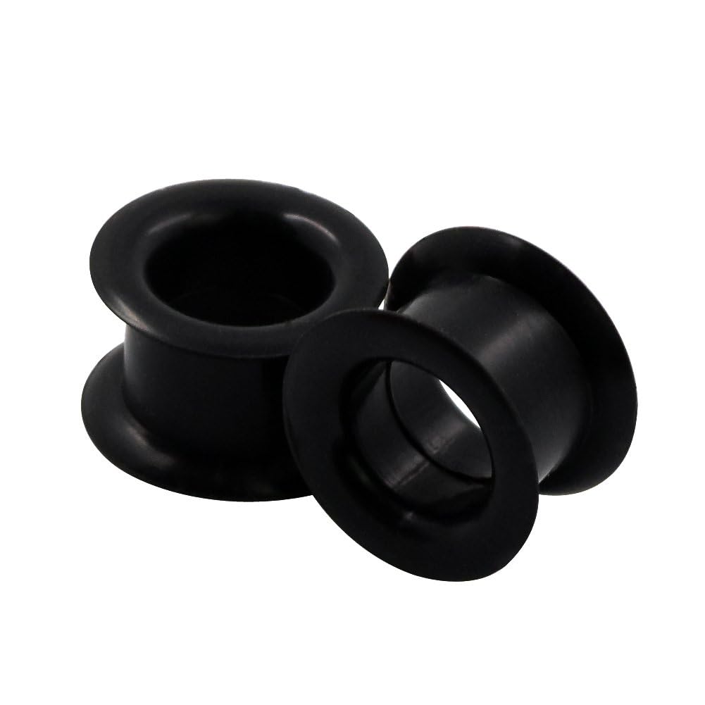 🌟 Longbeauty 1 Paar Hollow Hart Silikon Tunnel Plugs Ohr Piercing 3mm-25mm 22mm Schwarze Farbe 🌟 Angebot bei HelloDeals