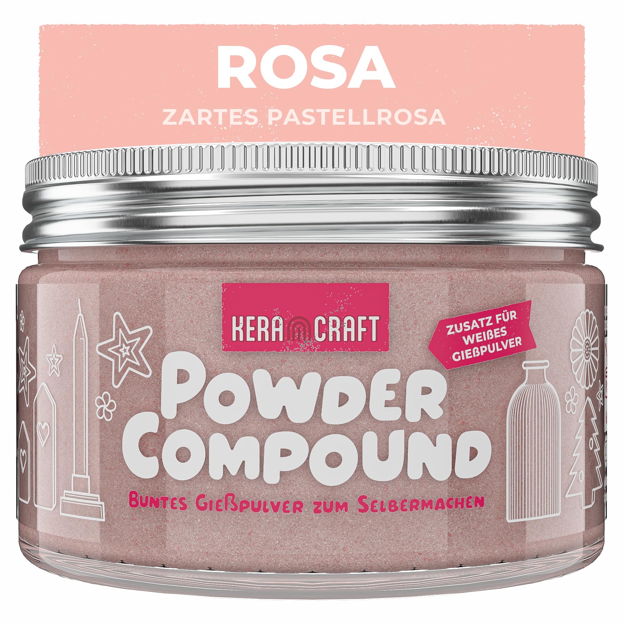 KERACRAFT Powder Compound 150g - Rosa - Bis zu 15kg buntes Gießpulver zum Selbermachen ✨🌈 Angebot bei HelloDeals