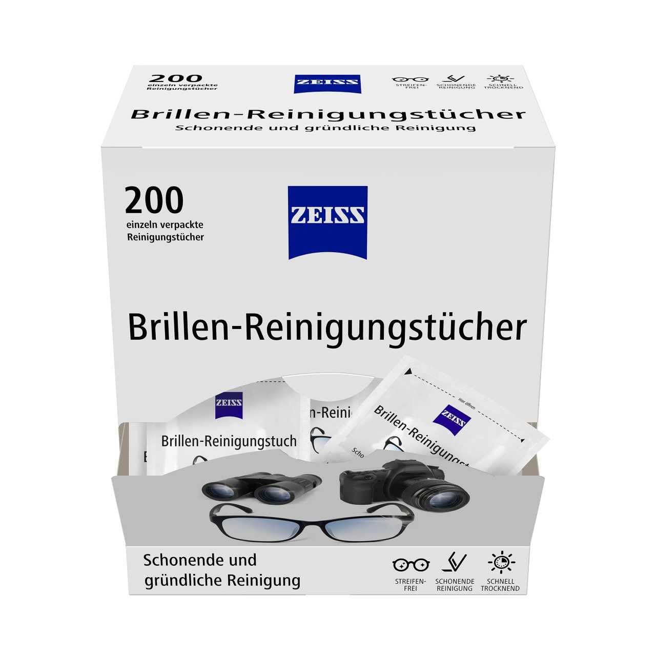ZEISS Brillen-Reinigungstücher mit Alkohol 200 Stück 🌟 Angebot bei HelloDeals
