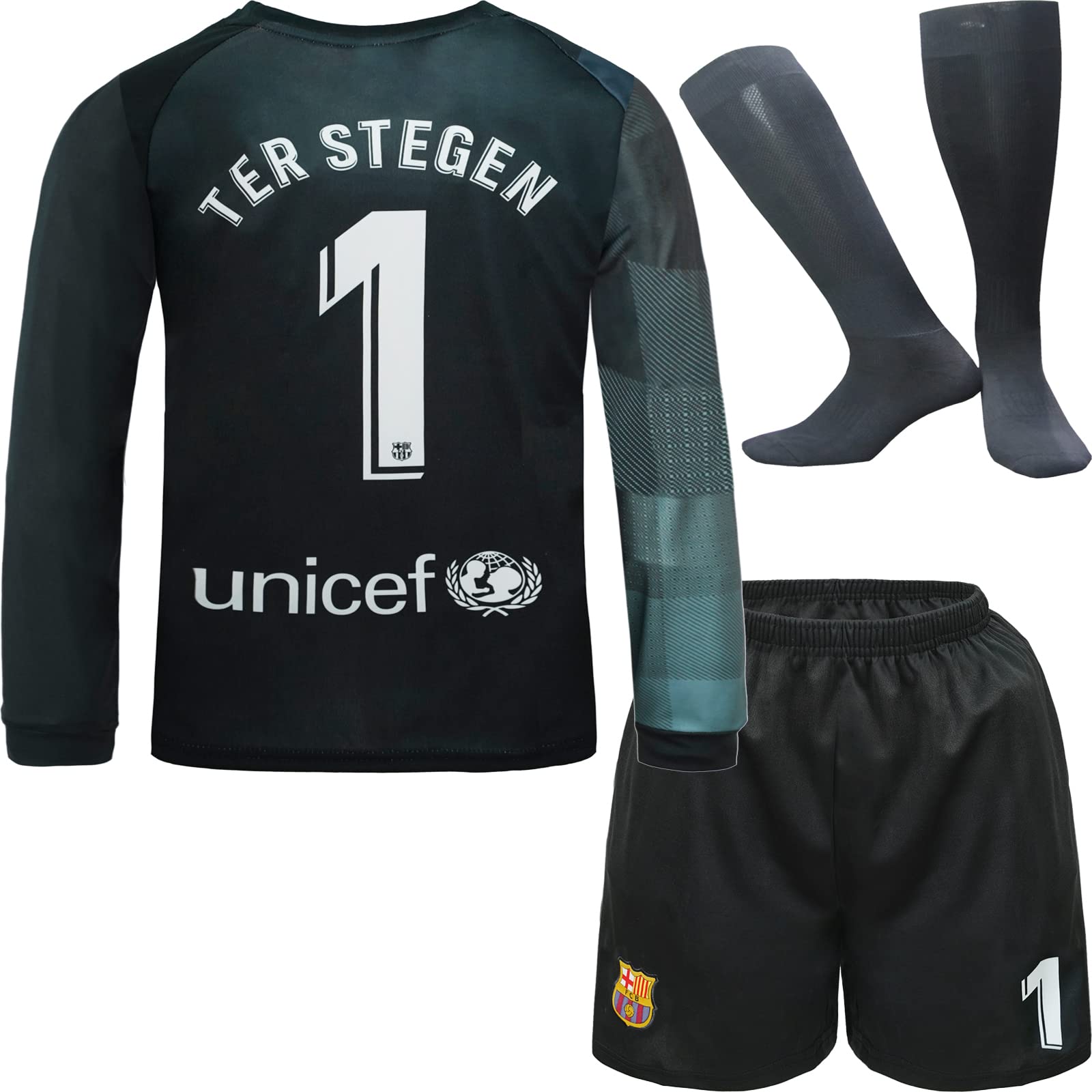 NIHMEX Barcelona TER Stegen Kinder Torwart Trikot Fußball #1 🧤⚽ Angebot bei HelloDeals