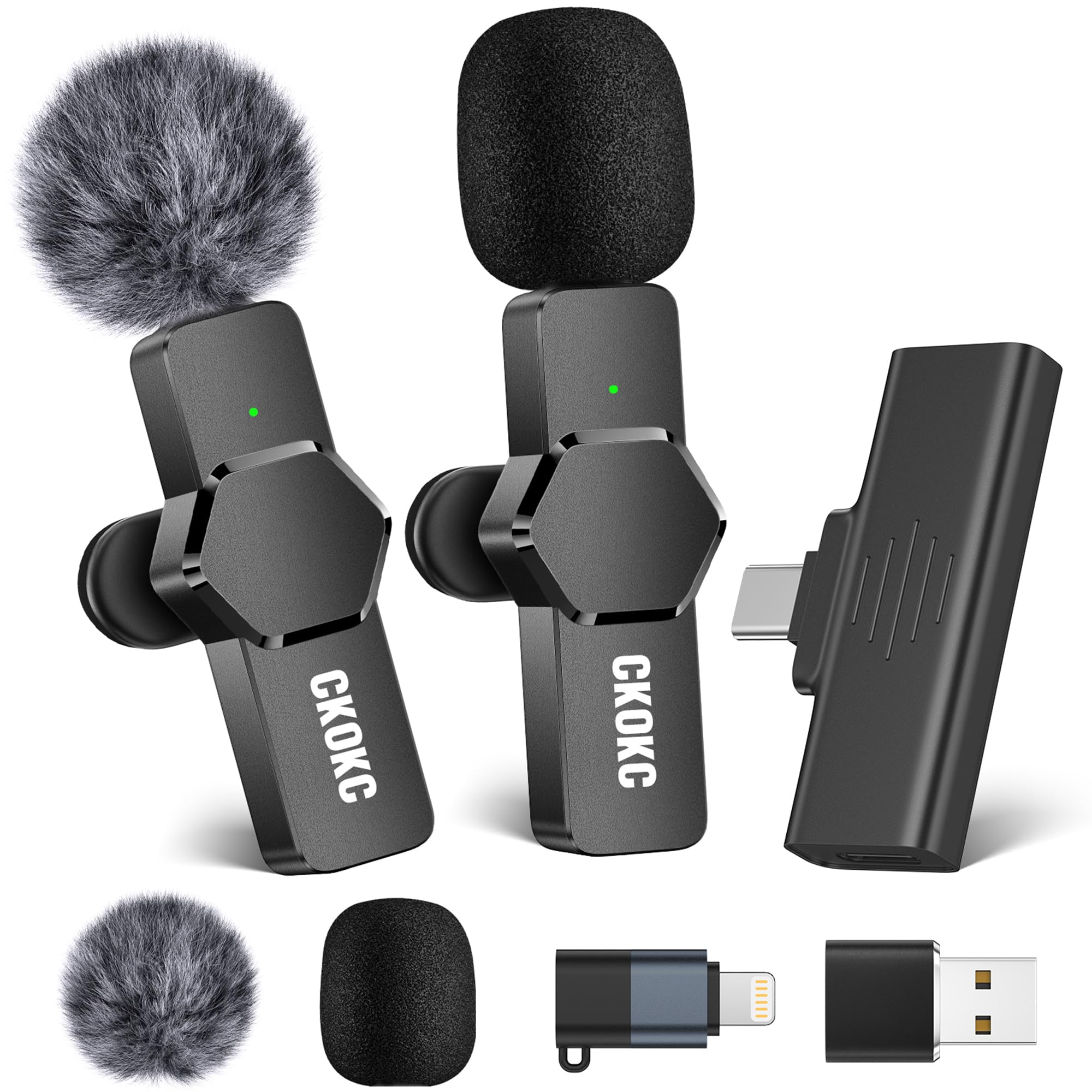🎙️ CKOKC Kabelloses Lavalier Mikrofon für iPhone - Android Computer, Mini Mikrofon für Live-Streaming, Videoaufnahmen, Interviews im Freien oder Innenbereich, YouTube, TikTok, Vlog G80 Angebot bei HelloDeals