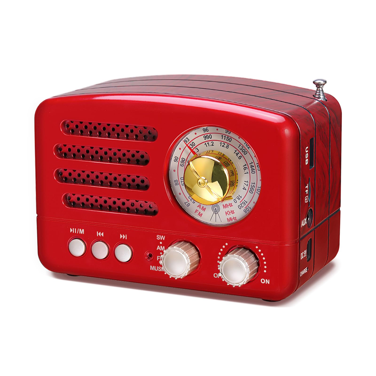 PRUNUS J-160 AM/FM/SW Retro Radio mit Bluetooth, Nostalgie Radio Klein mit 1800mAh Akku Angebot bei HelloDeals