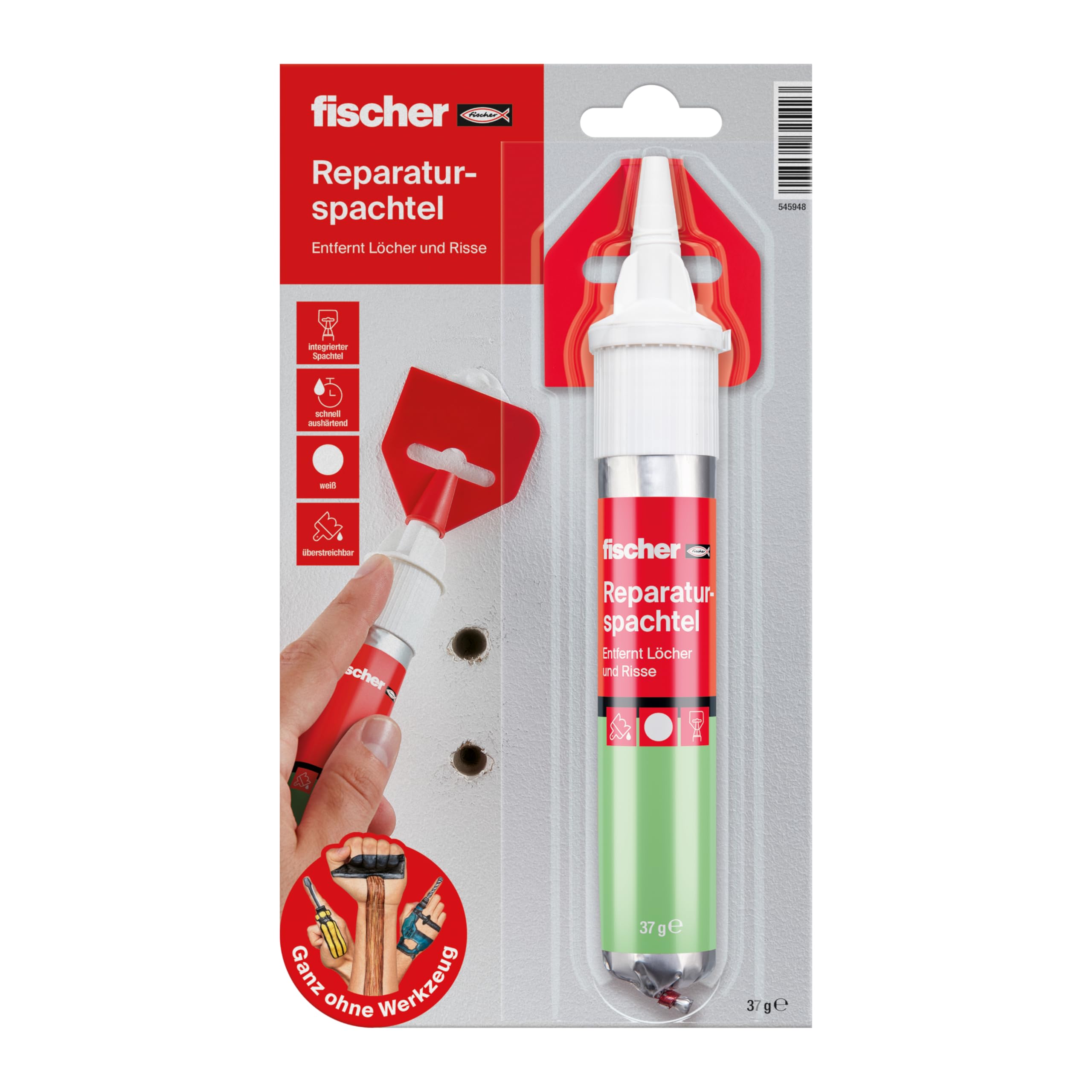 🔧🛠️ Fischer Reparaturspachtel - Fertige Spachtelmasse in Naturweiß Angebot bei HelloDeals