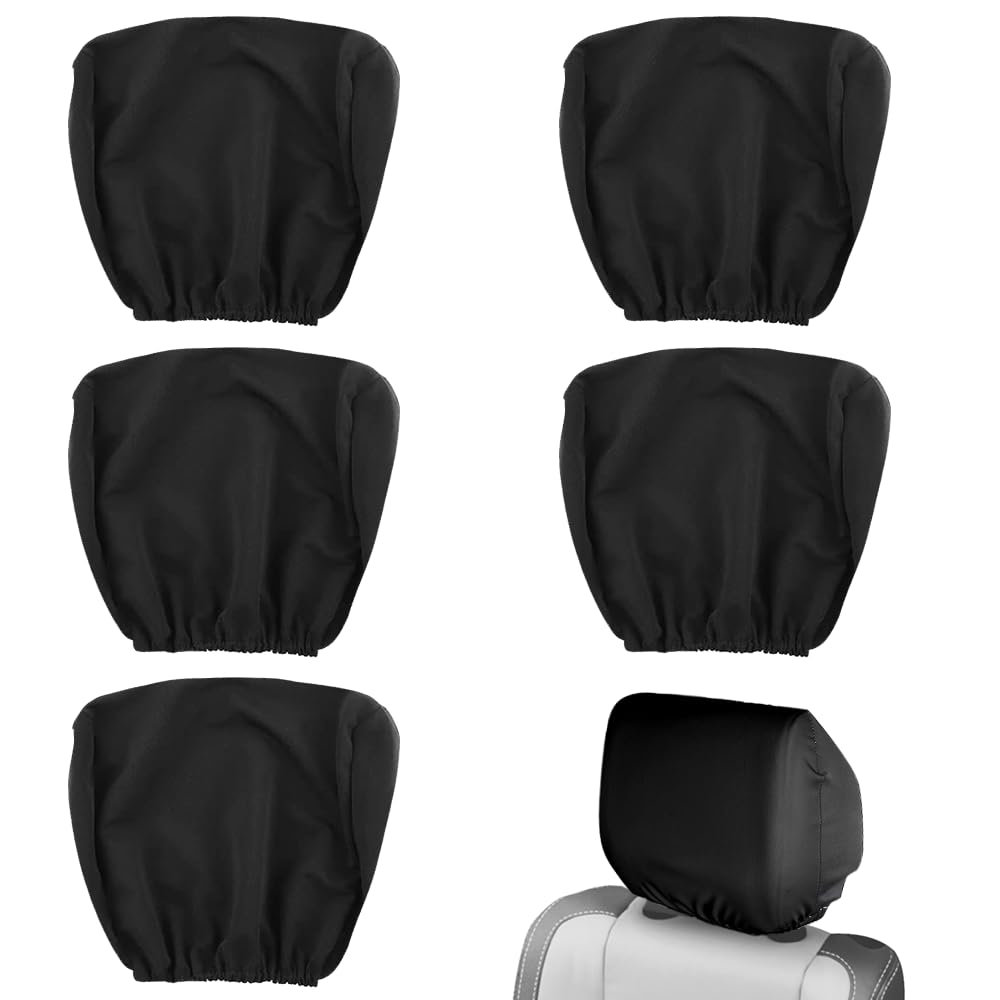 🚗 ZOESURE 5 Stück Auto Kopfstützenbezüge - Universal Staubdicht Waschbar Kopfstützenschutz Abdeckung Angebot bei HelloDeals