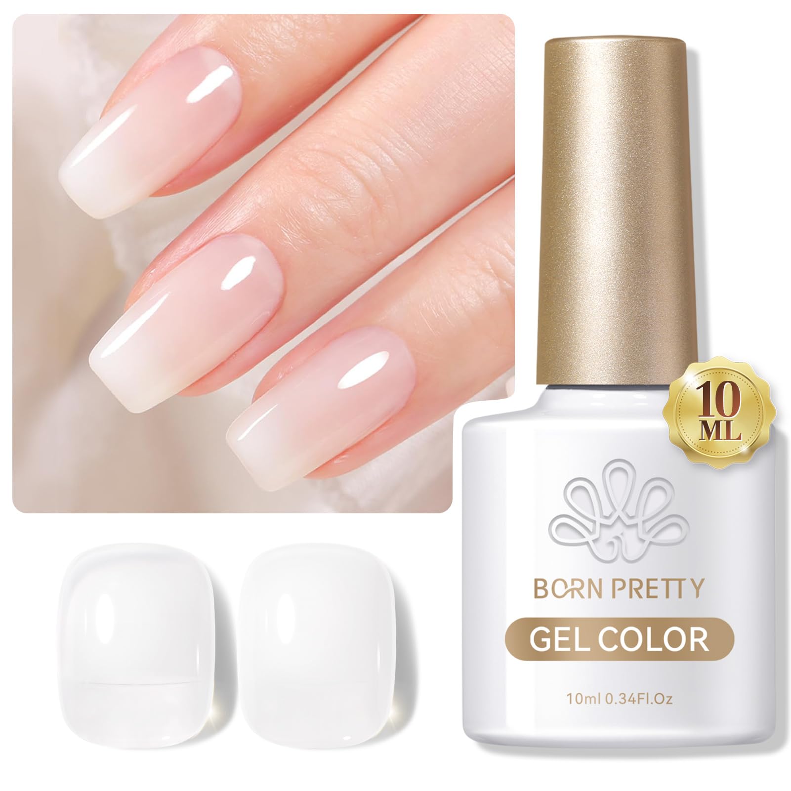 Born Pretty Gellack Milchig Weiss 💅🏻🌟 Gel UV Nagellack Natur Jelly Transparent Weiß Nagellack Nail Art Angebot bei HelloDeals