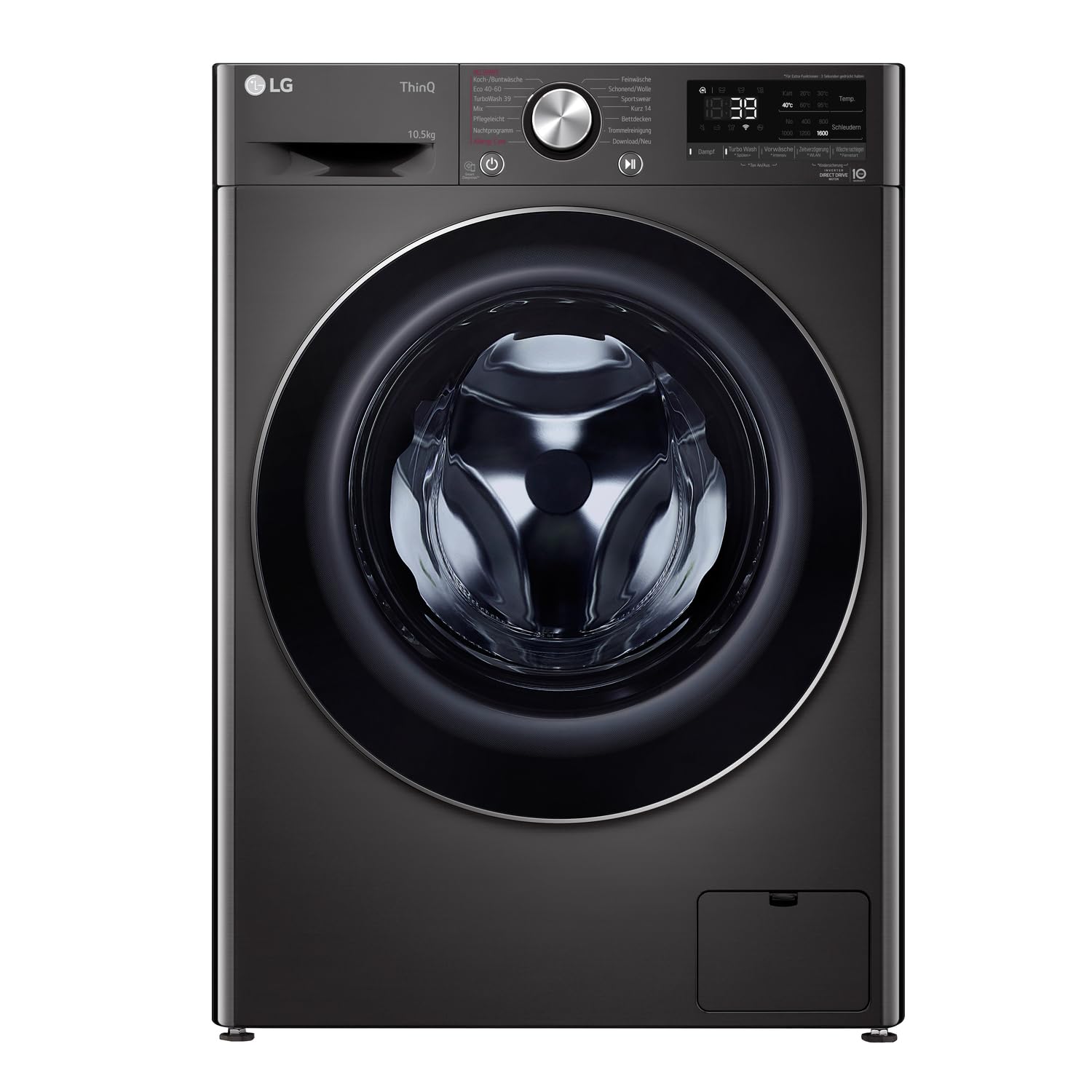 🌟 Mega-Deal! LG Frontlader Waschmaschine 10,5 kg Schwarz 🌪️ Angebot bei HelloDeals
