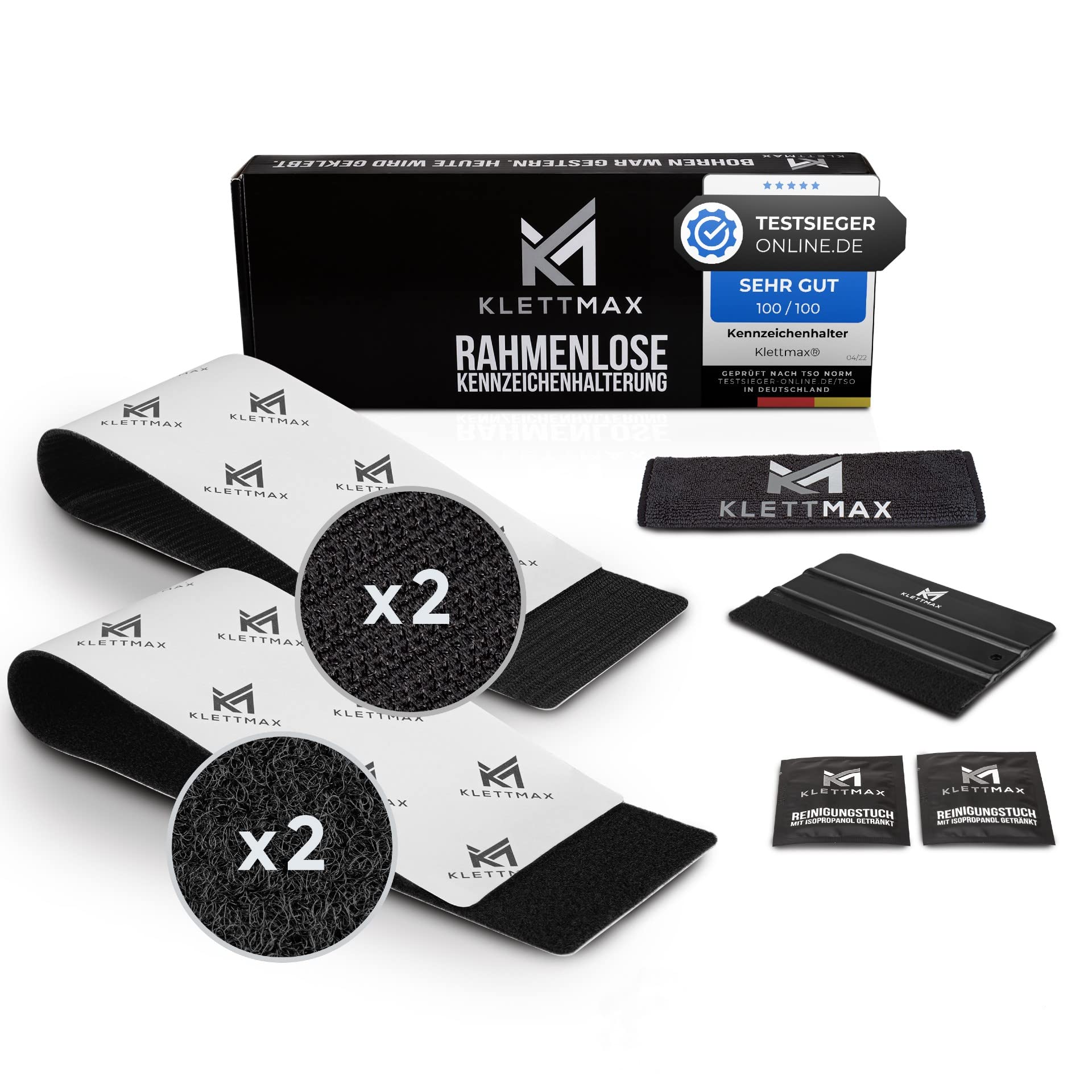KLETTMAX® Original - Kennzeichenhalter im Set für 2 Kennzeichen Angebot bei HelloDeals