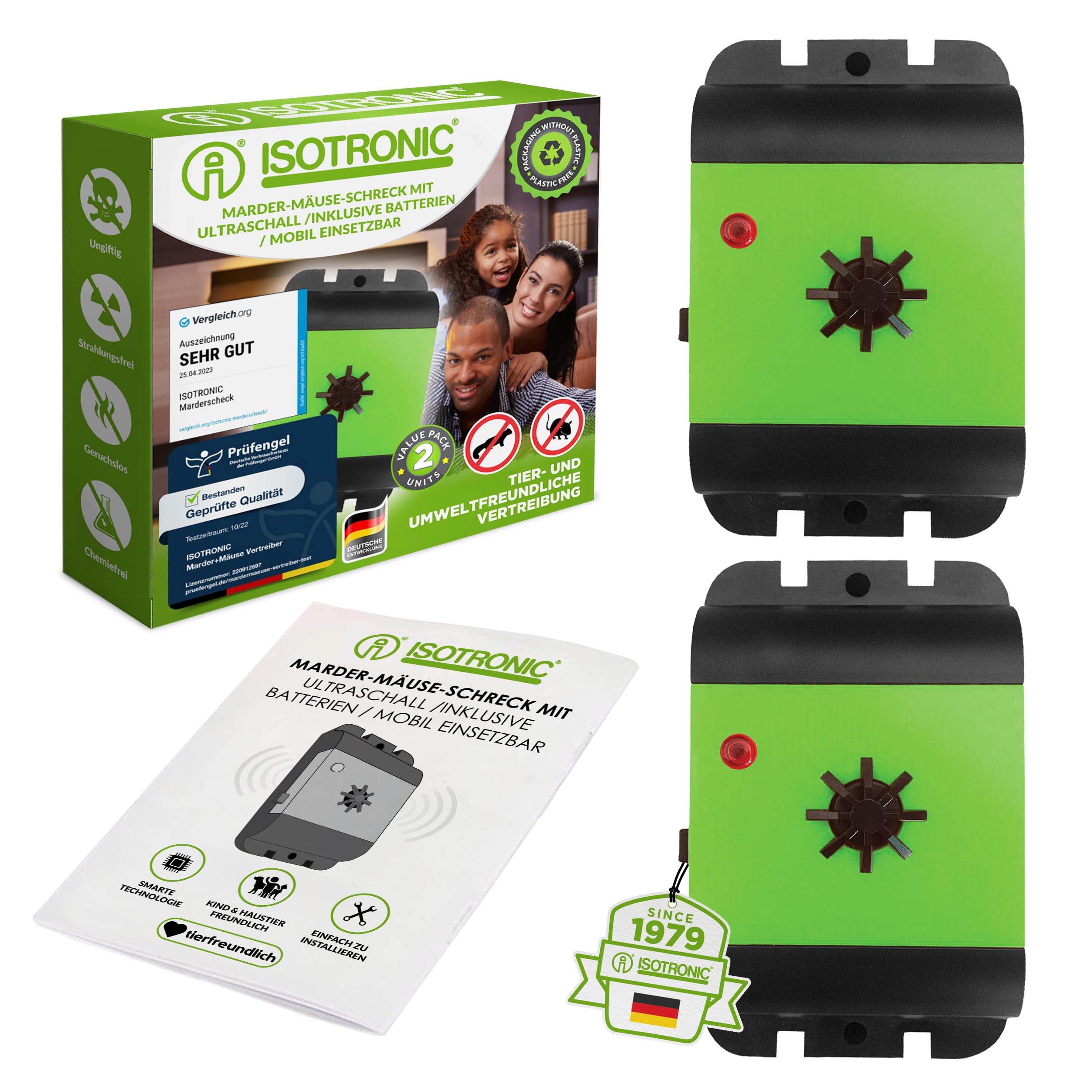 🚗🐭 ISOTRONIC Marderscheuche Marderfix | Batterie Marderabwehr Marder-Frei Mobil 🛡️ | Mäuseschreck für Auto KFZ Dachboden Keller Angebot bei HelloDeals