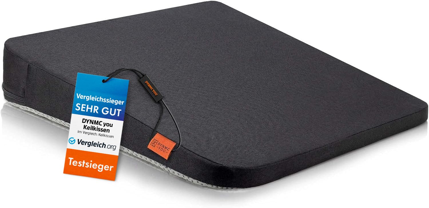 DYNMC Keilkissen Stuhl - Test SEHR GUT - Sitzkissen Stuhl Schwarz Angebot bei HelloDeals