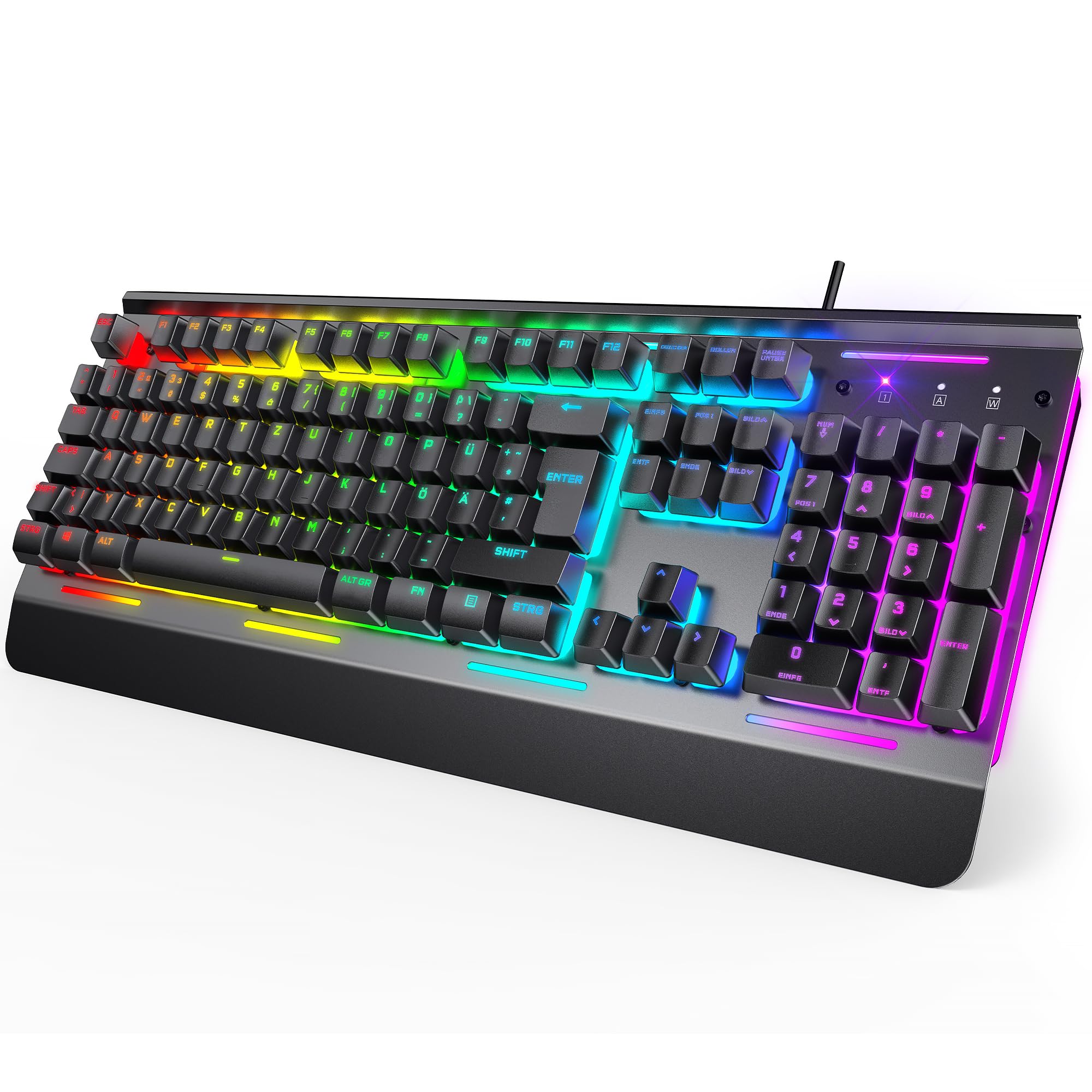 TECKNET RGB Gaming Tastatur für PC mit 15-Zonen RGB Beleuchtung 🎮🌈 Angebot bei HelloDeals