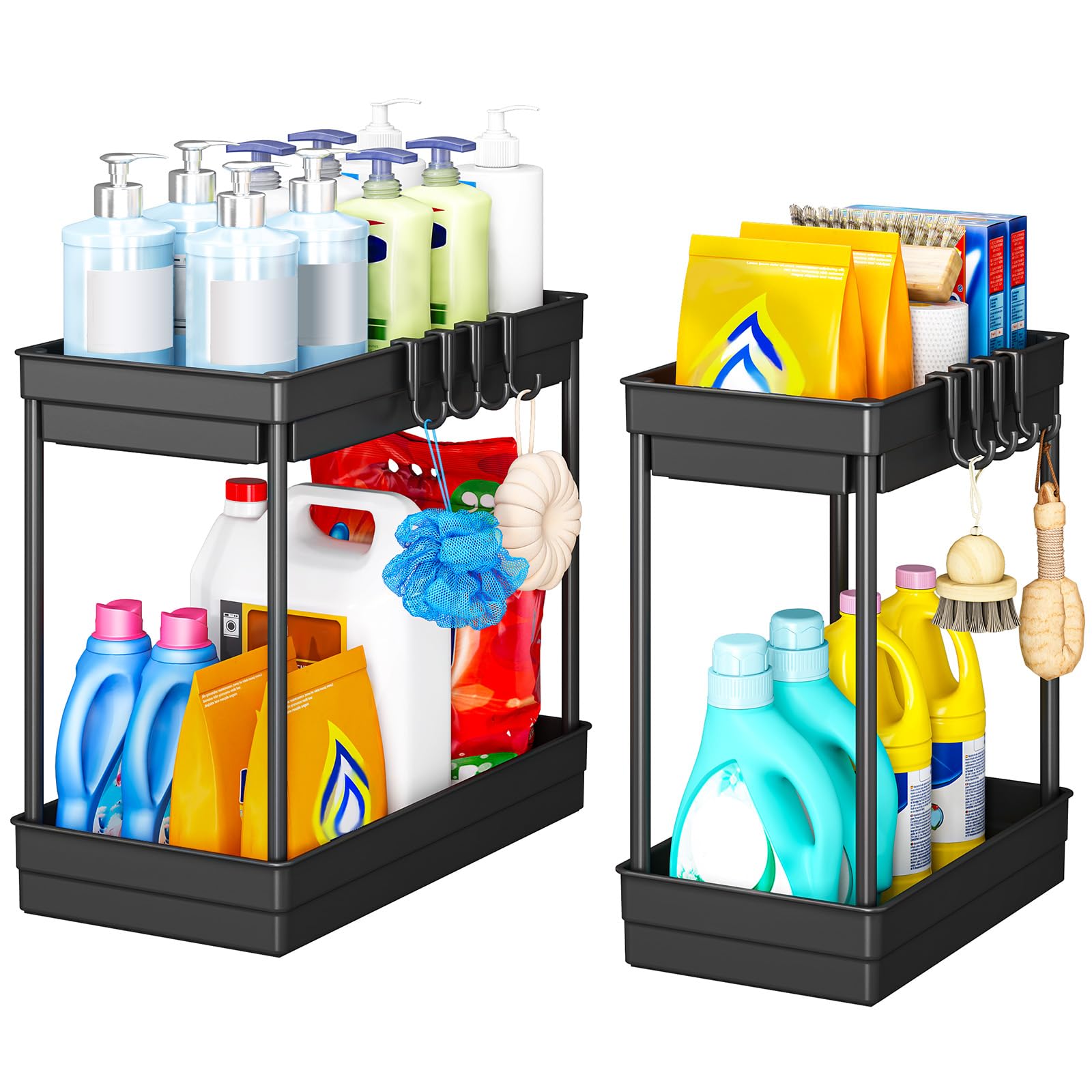 🌟 StowBin Küchen Organizer - 2er Pack Unter Waschbecken Regal 🛒 Angebot bei HelloDeals