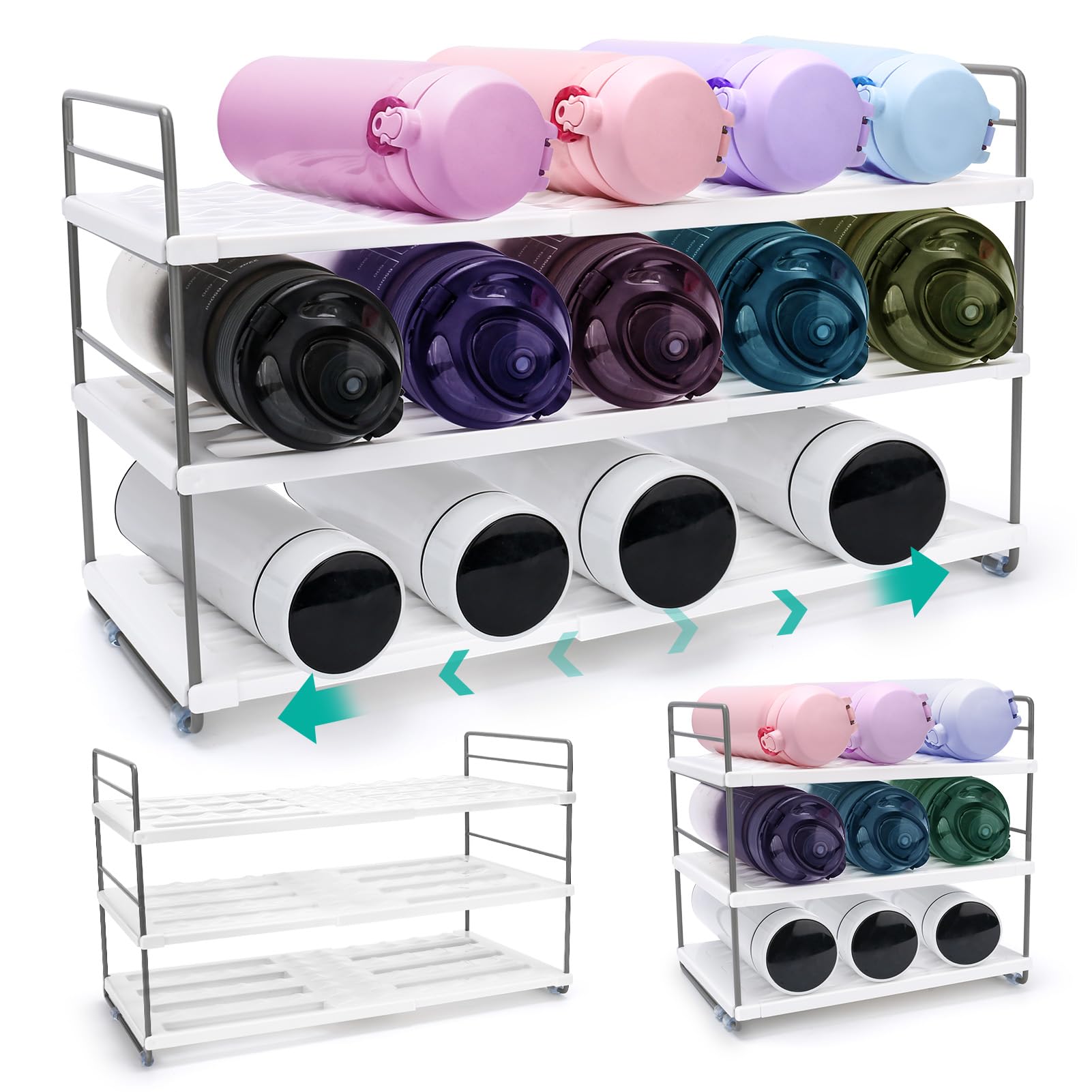 🌟 Erweiterbarer Wasserflaschen-Organisator für Küche & Kühlschrank 🍷 Angebot bei HelloDeals