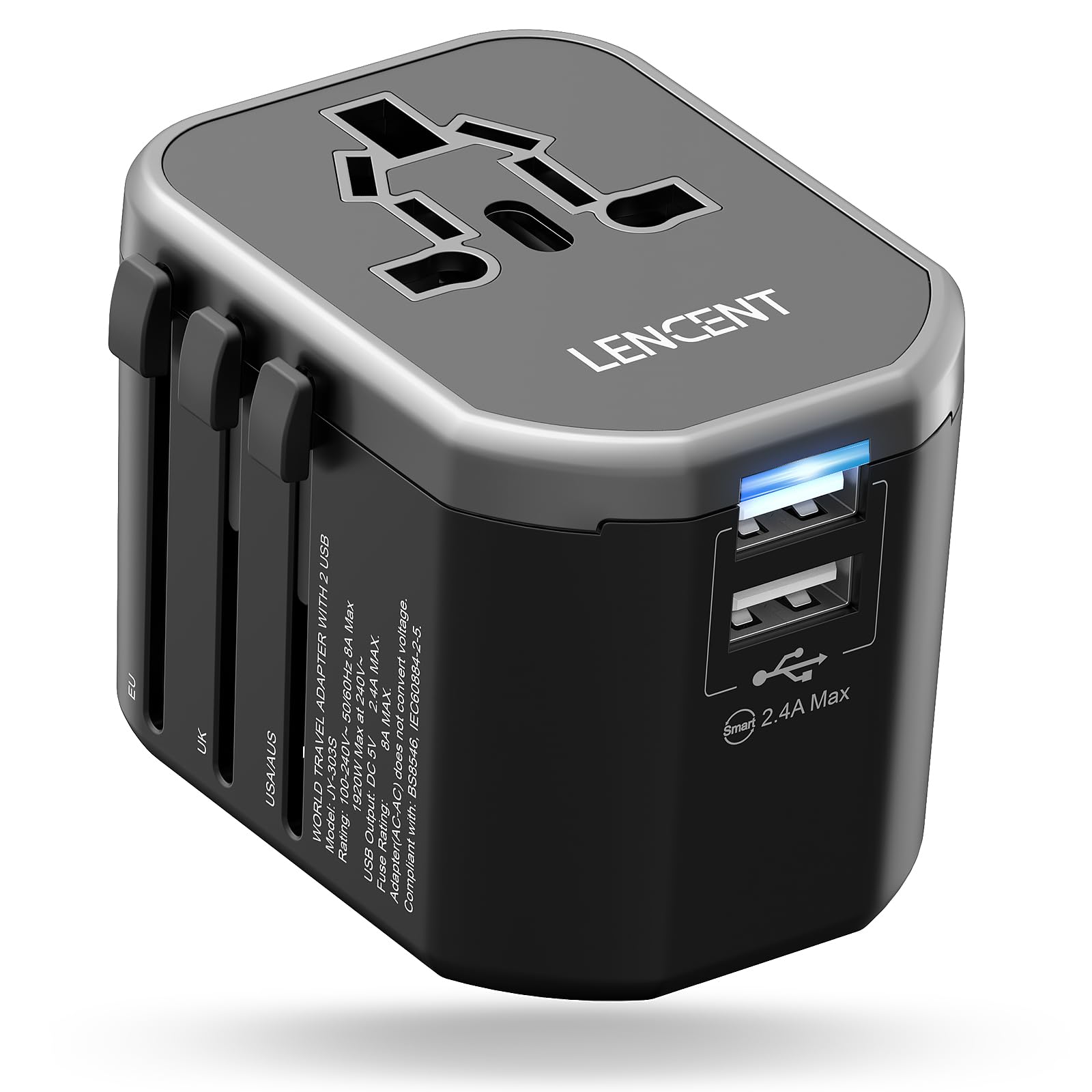 LENCENT Reiseadapter Weltweit mit 2 USB-A 🌍🔌💼 Angebot bei HelloDeals