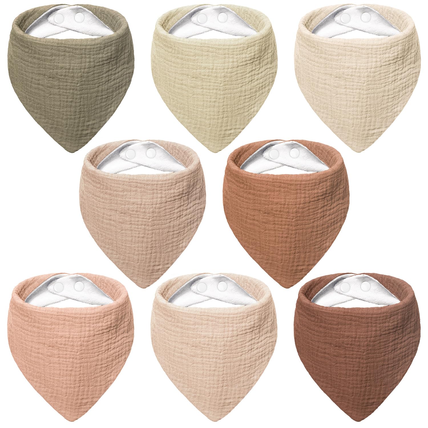 👶🏻🧣 Bearmoss Lätzchen Baby Dreieckstuch - 8 Stück Kokosnuss-Mocca Angebot bei HelloDeals