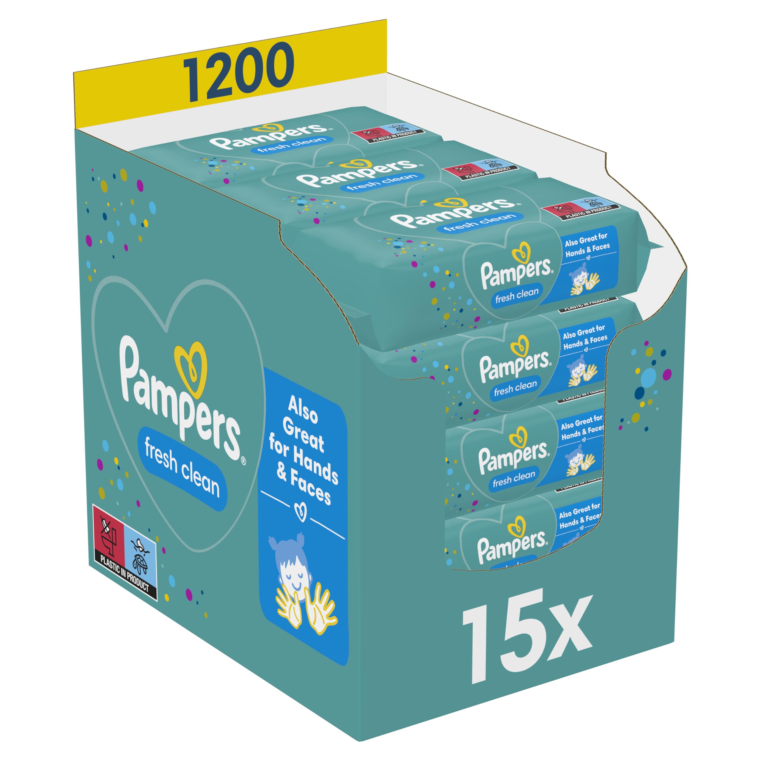 🌿 Pampers Fresh Clean Feuchttücher 15 Packungen 🌸 1200 Feuchttücher 🌼 Mild & Sanft 🧼 Angebot bei HelloDeals