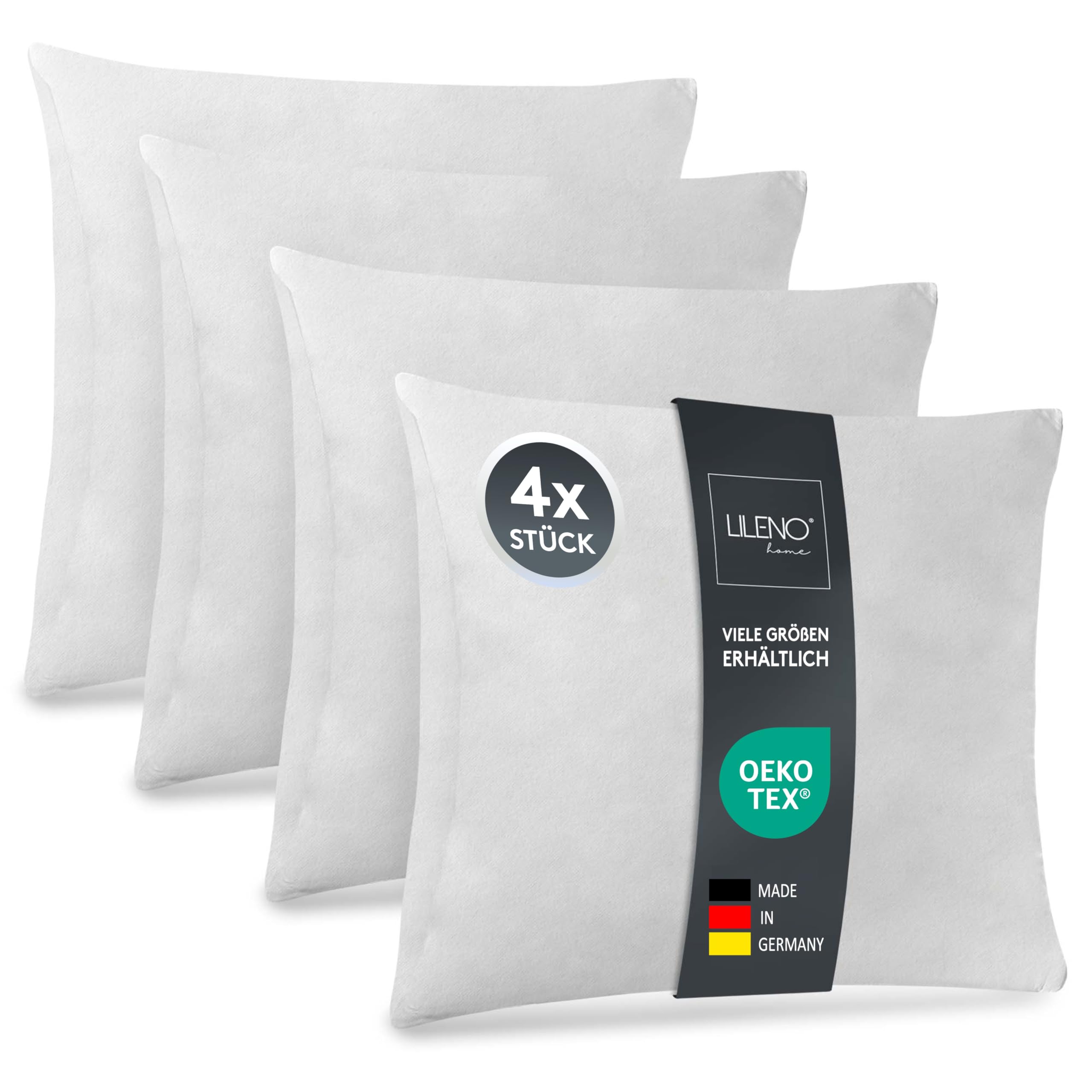 🌟 LILENO HOME 4er Set Kissenfüllung 40x40 cm - 40°C waschbares Innenkissen 🌈 Angebot bei HelloDeals