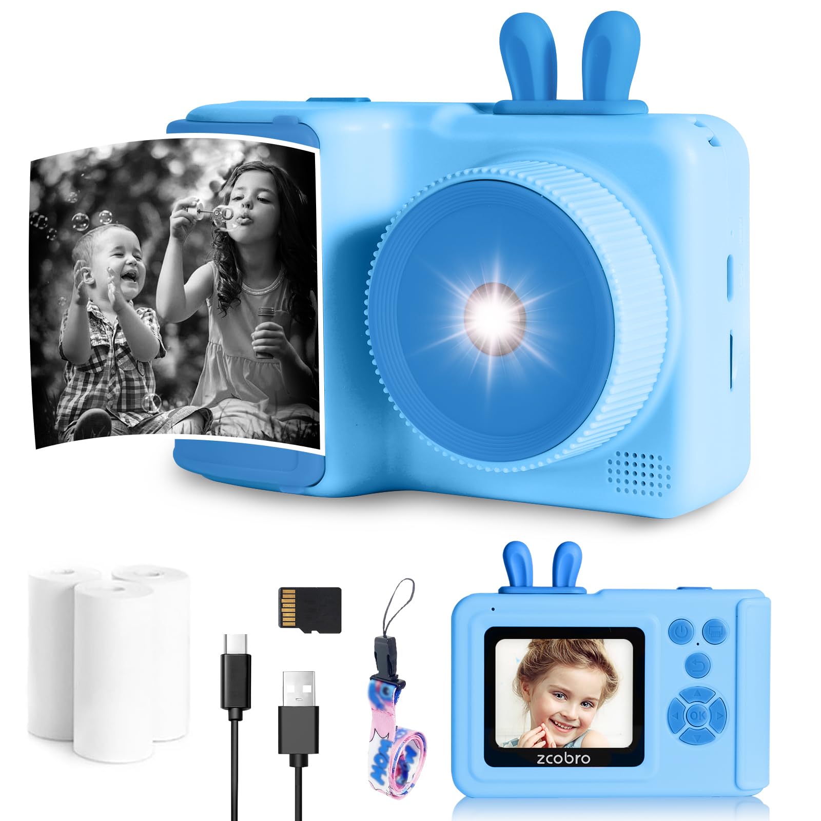 Kinderkamera Sofortbildkamera Kinder, 1080P Fotoapparat Kinder 📸🎁 Angebot bei HelloDeals
