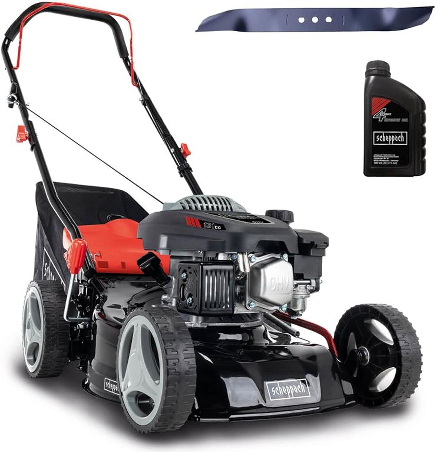 🌿 Scheppach Rasenmäher RM420 🌿 | 3in1-3,4PS | 420mm Schnittbreite | 45L Fangkorb Angebot bei HelloDeals