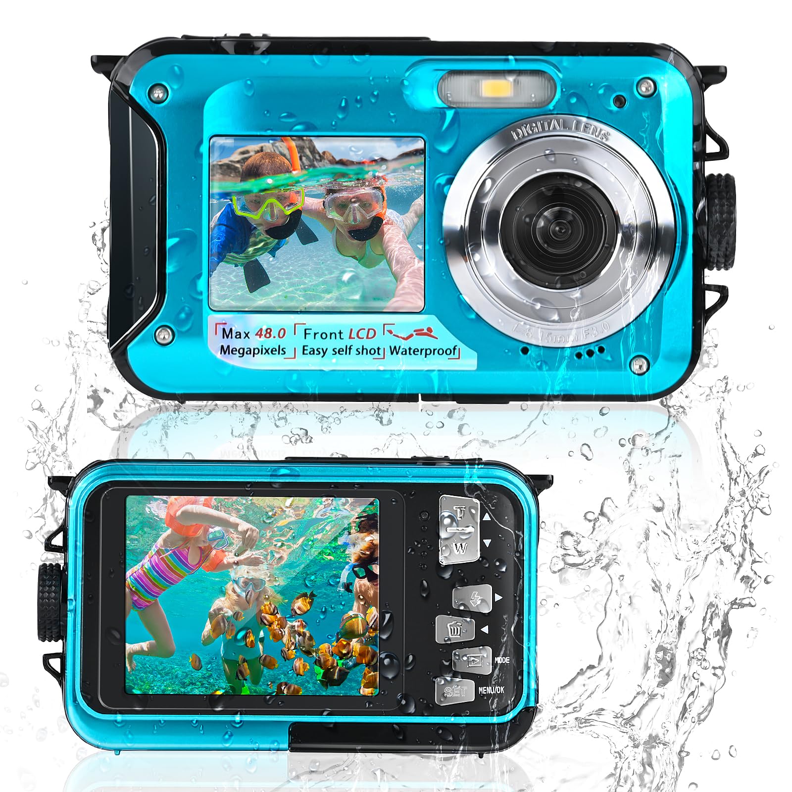 Comius Sharp 10FT Unterwasserkamera Schnorcheln - 30MP Foto FHD Video Digitalkamera 🌊 Wasserdicht mit 32G Speicherkarte Angebot bei HelloDeals