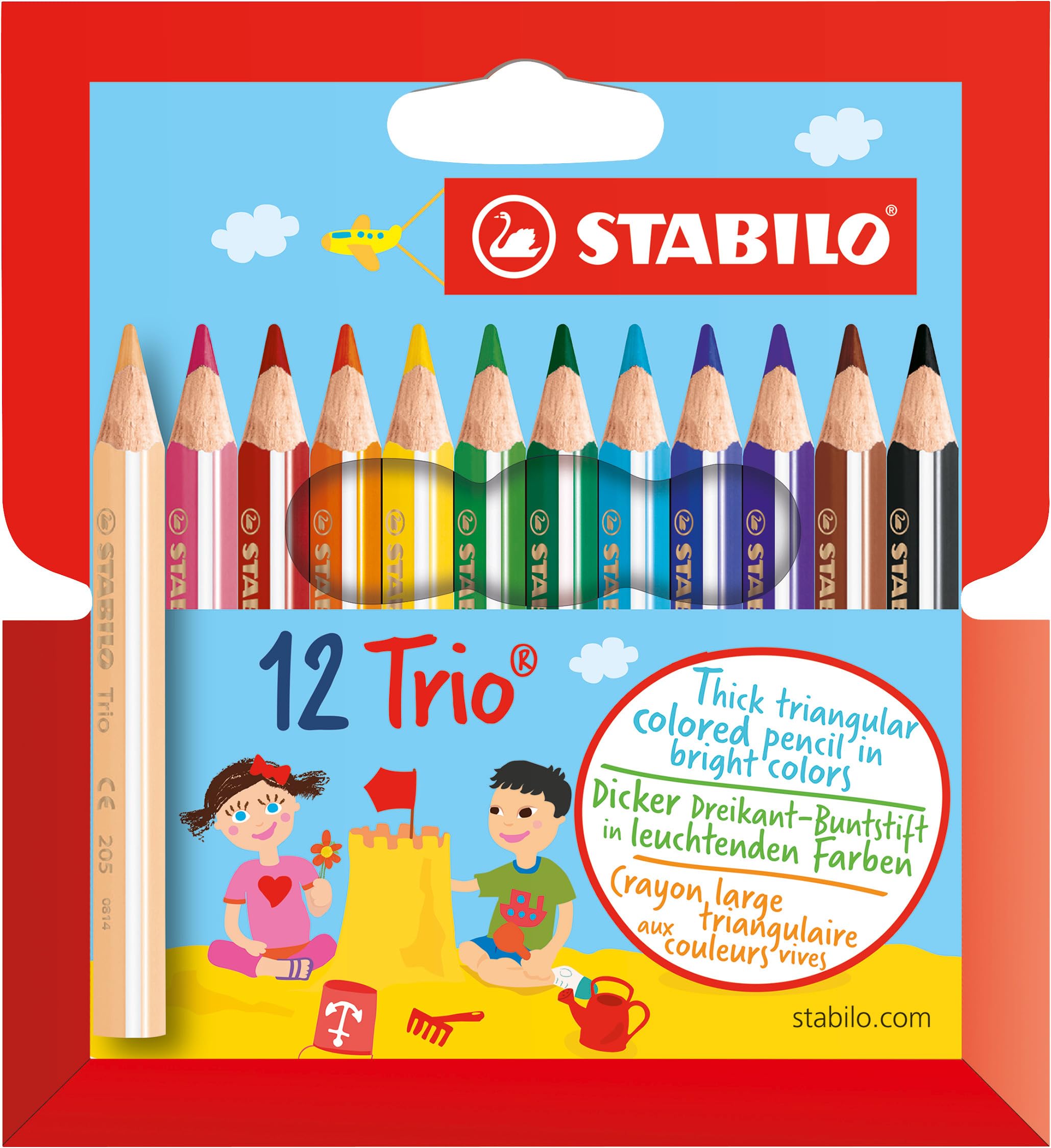 🌈 STABILO Dreikant-Buntstift - Trio dick kurz - 12er Pack 🌟 Angebot bei HelloDeals
