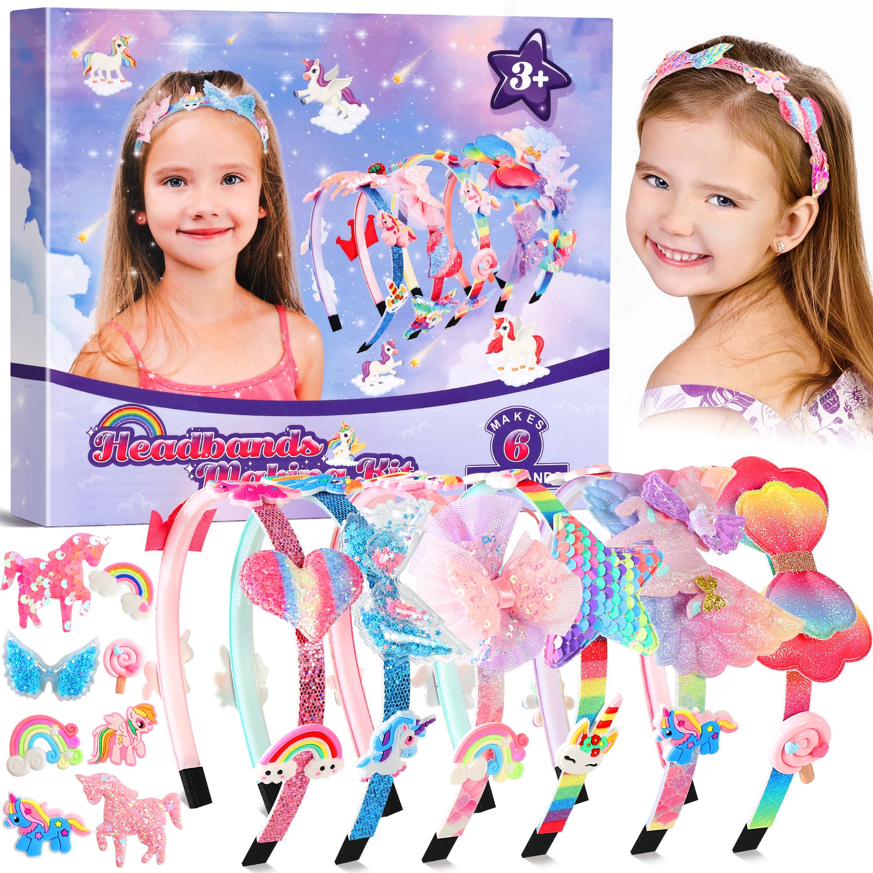 Pourbibi Einhorn Geschenke für Mädchen - Haarreifen Mädchen Bastelset Kinder 4 Jahre Angebot bei HelloDeals