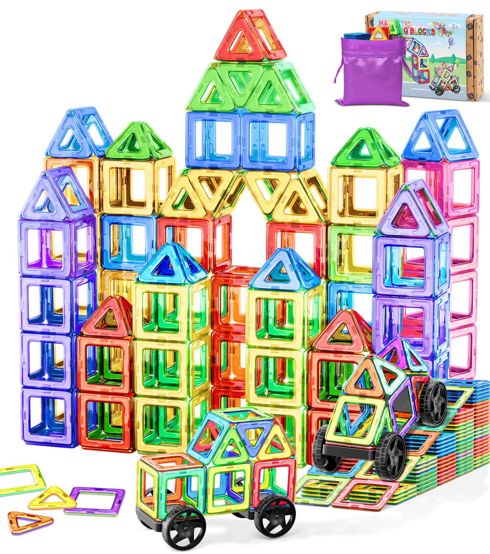 COOLJOYA Magnetische Bausteine 50 Teile 🌟 STEM Magnetspiel Montessori Spielzeug ab 3 Jahre Angebot bei HelloDeals