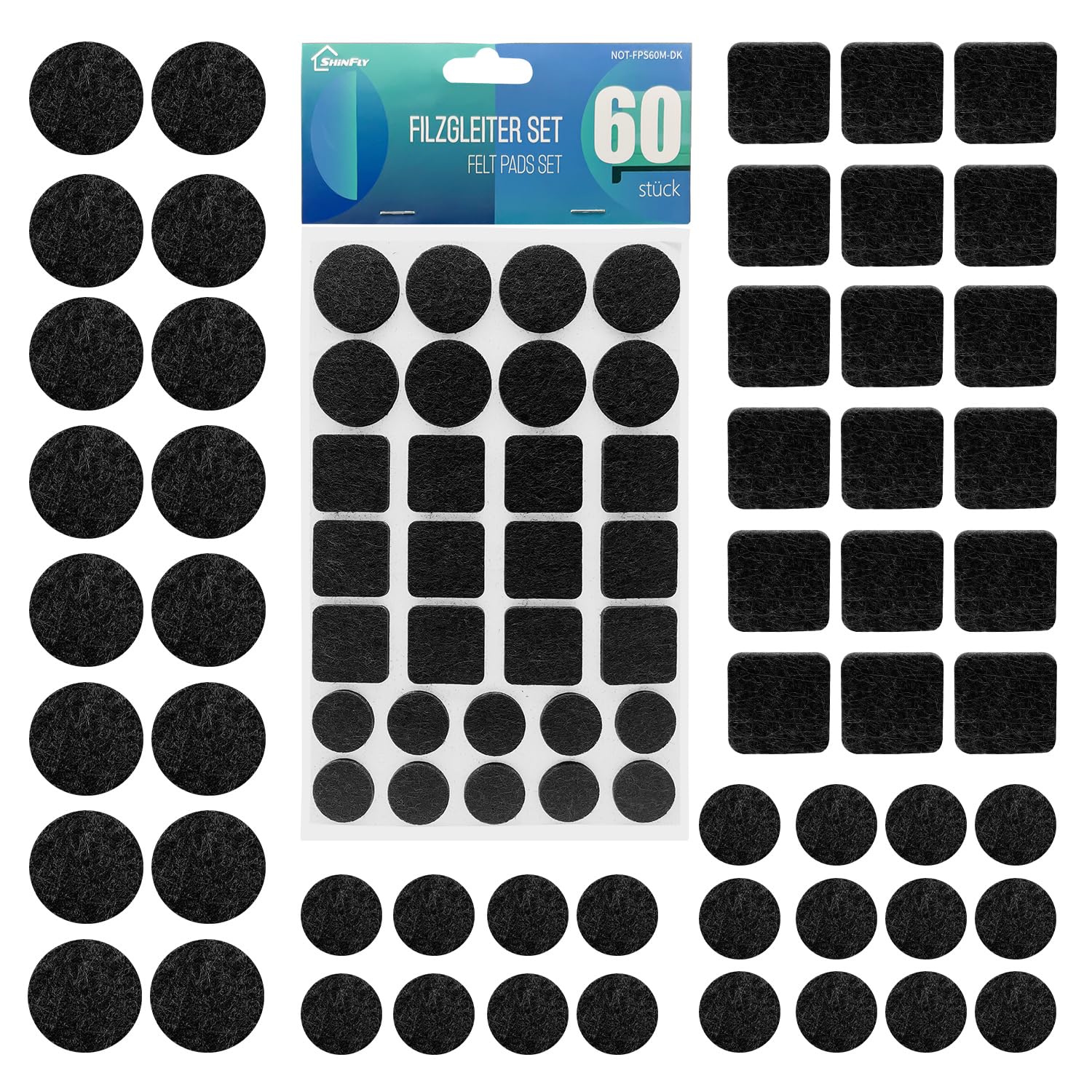 🌟 Mega-Angebot! Filzgleiter Selbstklebend - 60 Stück für Stühle und Möbel 🌟 Angebot bei HelloDeals