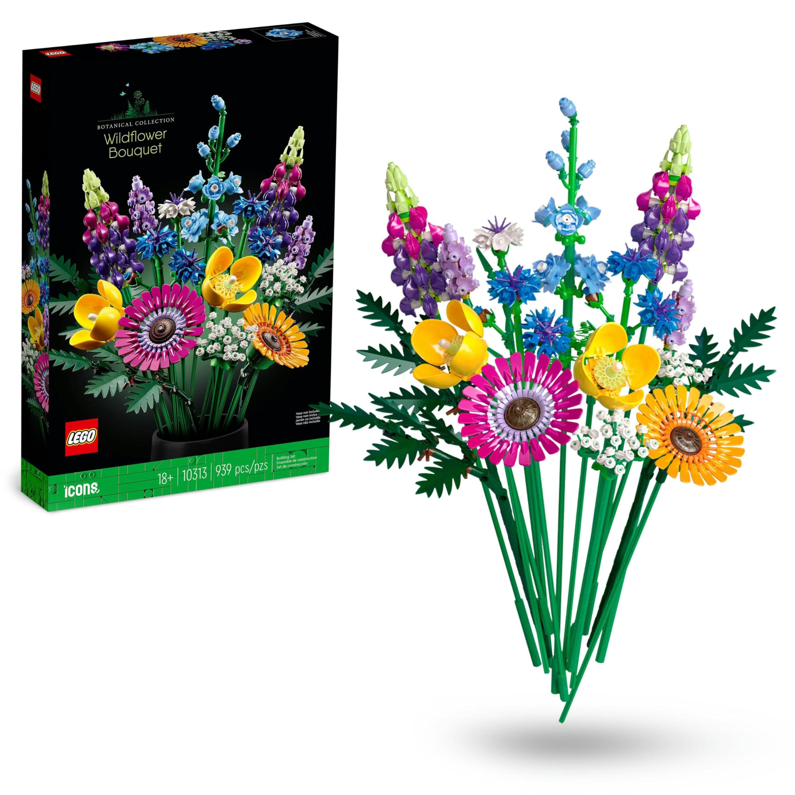 Lego Botanicals Wildblumenstrauß Set 🌼🌸 - Künstliche Blumen mit Mohn und Lavendel zum Basteln für Erwachsene Angebot bei HelloDeals