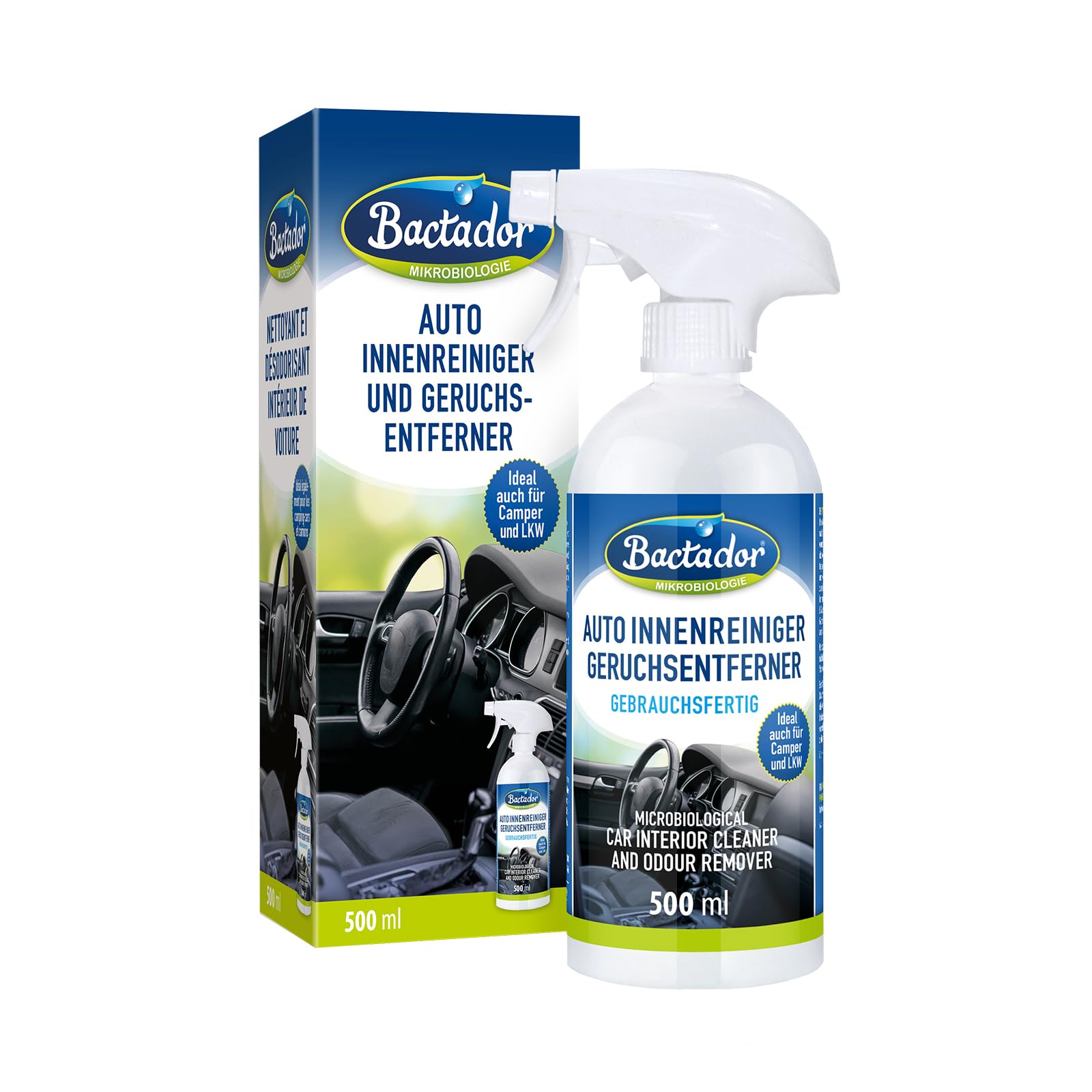 🚗 Bactador Auto Innenreiniger und Geruchsentferner Spray 500 ml 🌿 Angebot bei HelloDeals