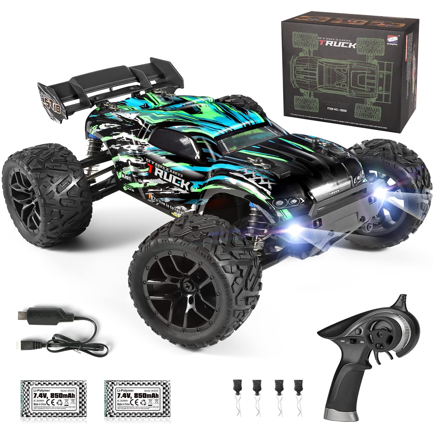 🚗 HAIBOXING Ferngesteuertes Auto 1:18 Proportional 4WD 36+ km/h Hobby Offroad Monster RC Truck 🚙 Angebot bei HelloDeals