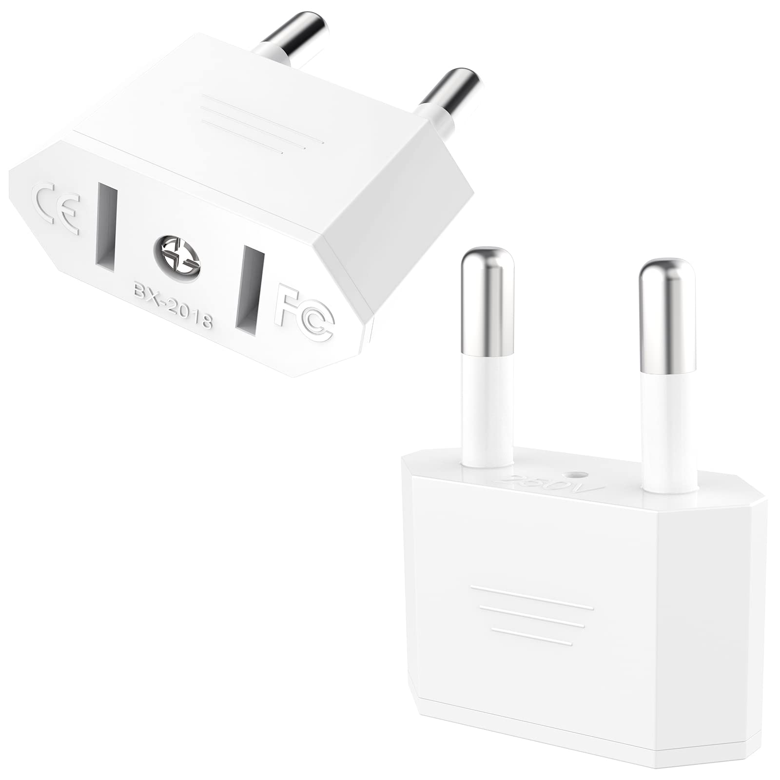 🔌🌍 VIEVRE Adapter USA Deutschland Stecker, 2 Stück Weiß - Hochwertige Reisesteckeradapter Angebot bei HelloDeals