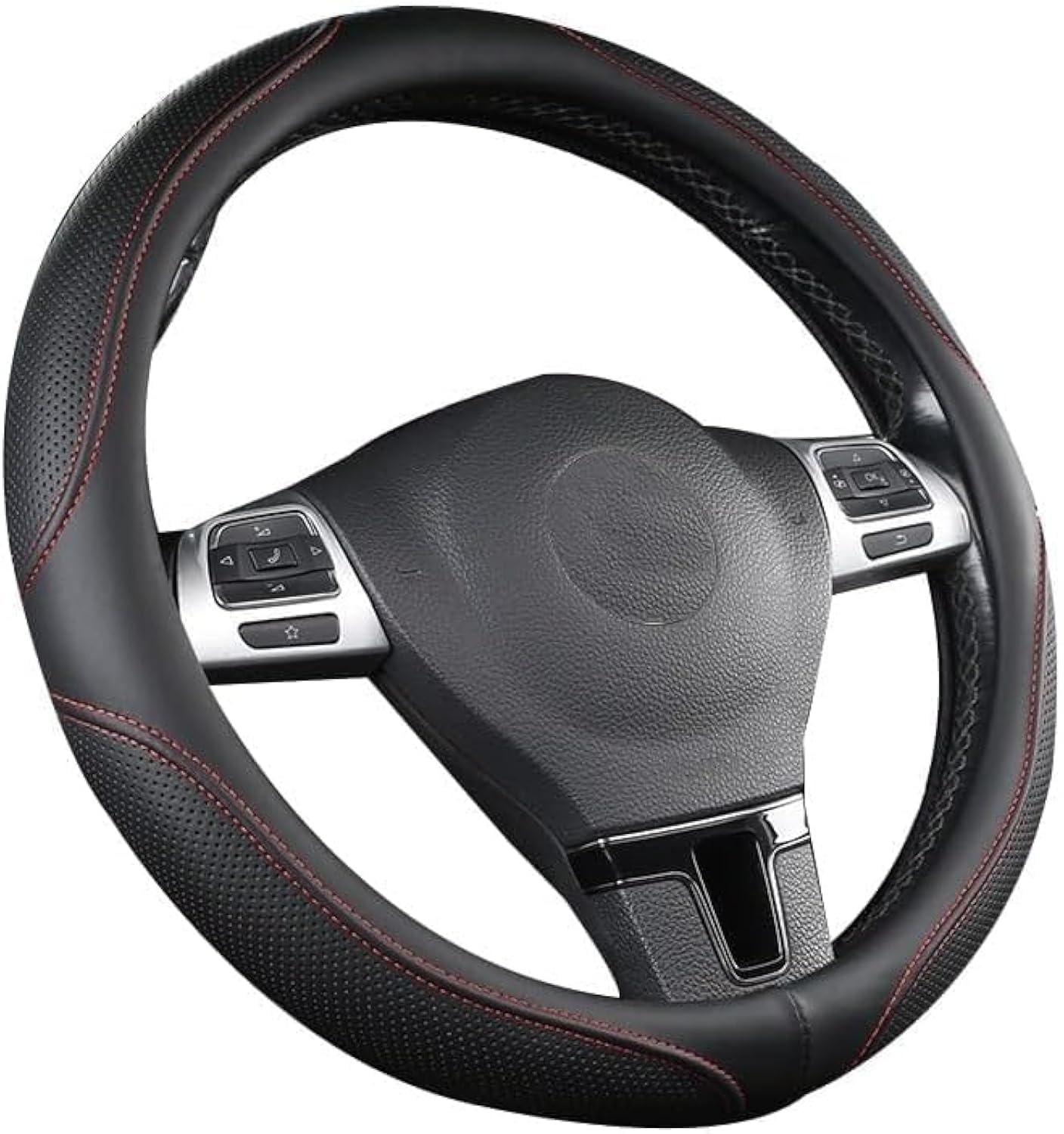 ROYWOO Lenkradabdeckung, Universal 15 Zoll (37-38 cm), Mikrofaserleder, rutschfest, geruchlos, Schwarz SIZE 3 🚗🔝 Angebot bei HelloDeals