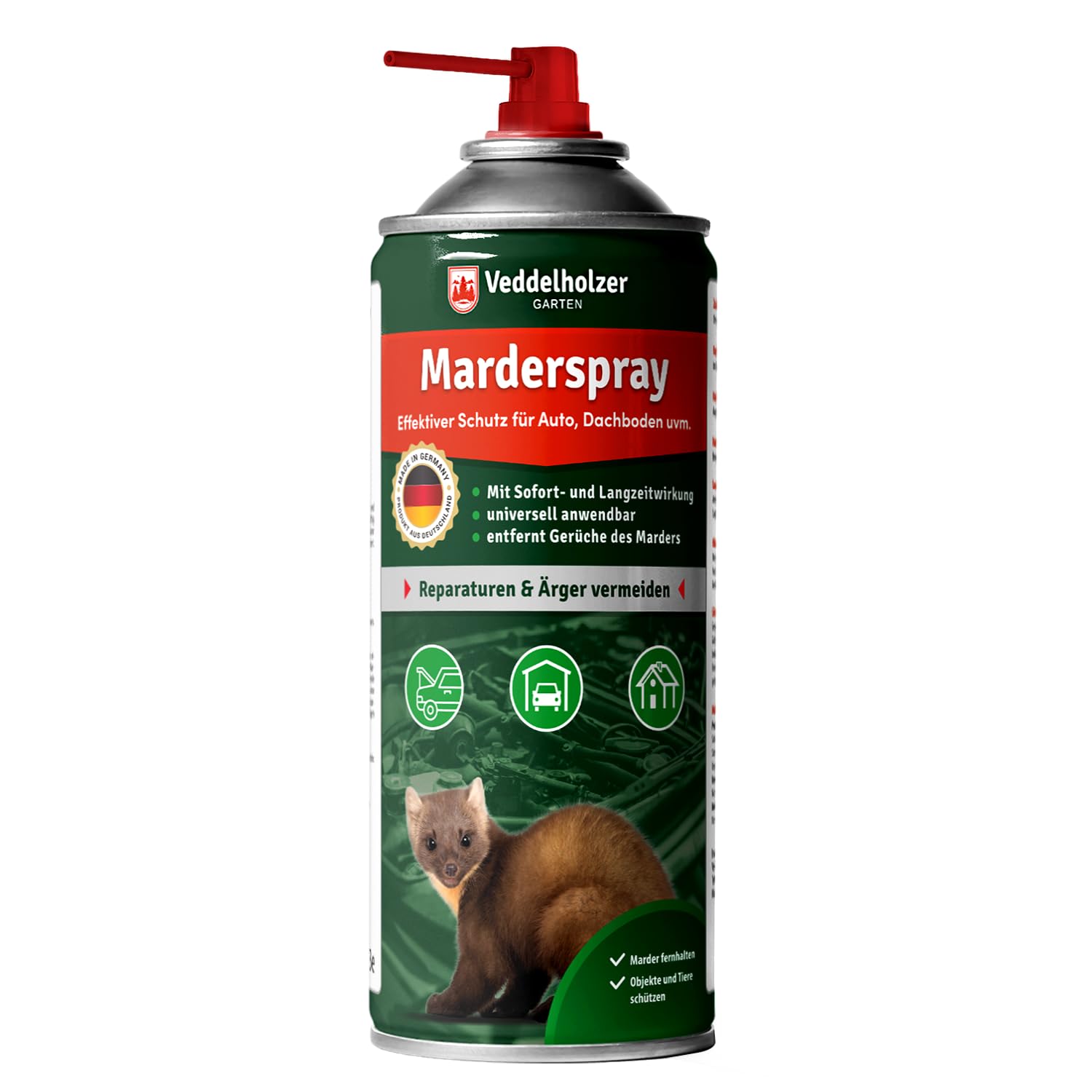 🚗🌿🏠 Veddelholzer Marderspray für Auto, Dachboden & Garage | Effektive Marderabwehr | Made in Germany Angebot bei HelloDeals