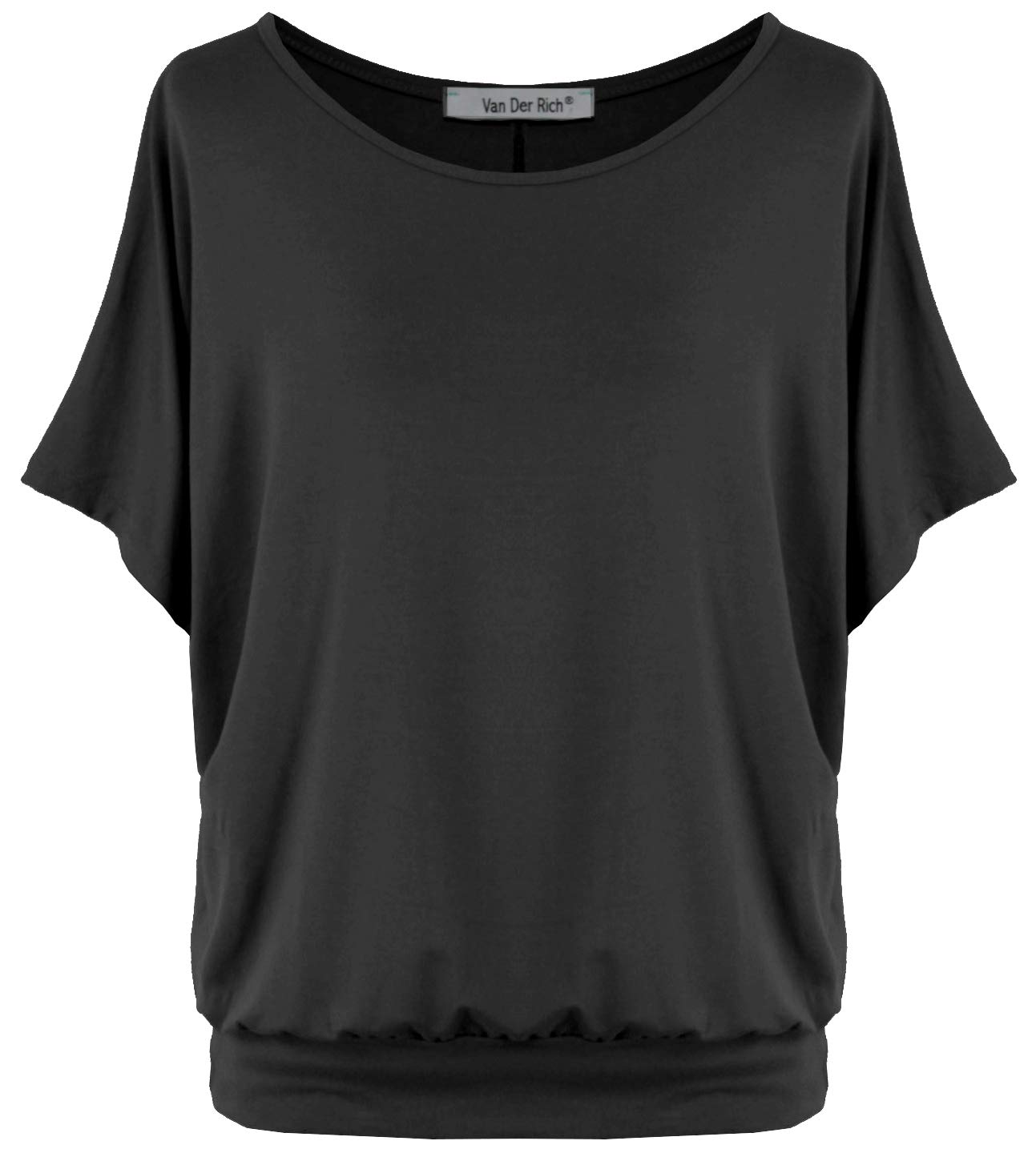 🔥 Mega Deal! Van Der Rich ® - Oversize T-Shirt mit Fledermausärme - Damen Schwarz XL Angebot bei HelloDeals