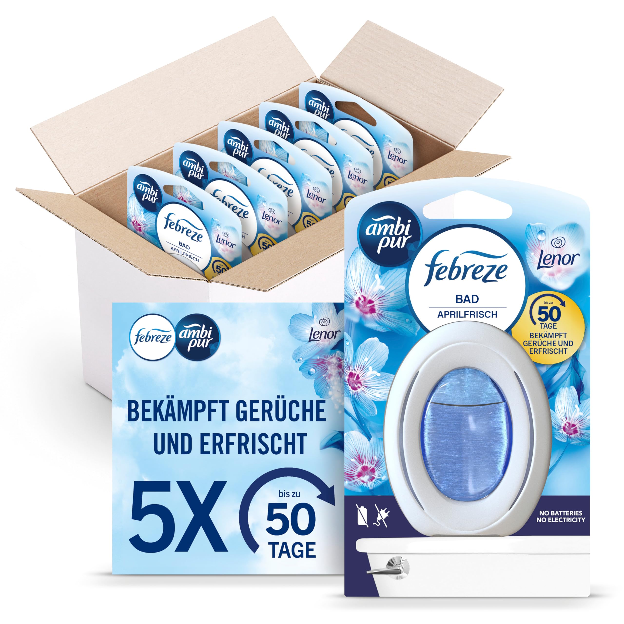 🌸🌿 Februar-Angebot: Febreze Lenor Aprilfrisch Bad Lufterfrischer, 5 Stück Angebot bei HelloDeals