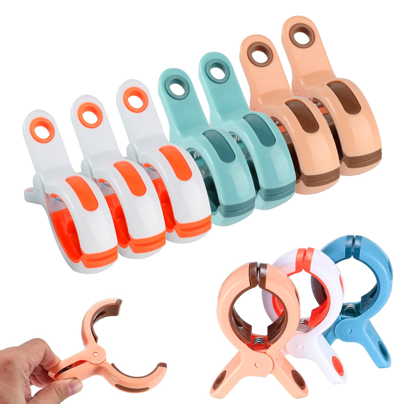 🏖️ Große Klammern - 10 STK Badetuch Klammern für Strandliegen Angebot bei HelloDeals