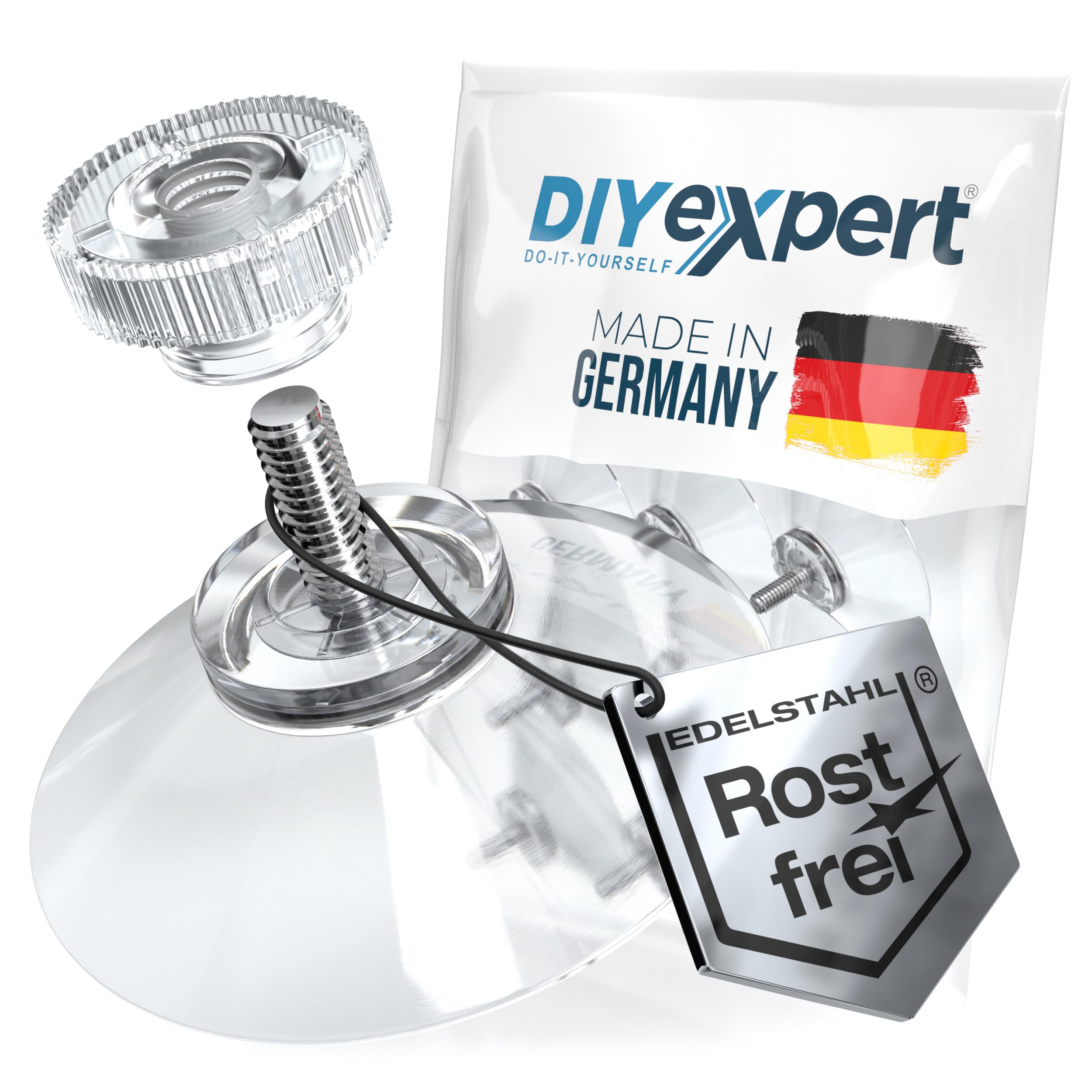 DIYexpert Saugnapf mit Gewinde aus Edelstahl [Ø 50 mm] [4 Stück] 🛠️🚗 Angebot bei HelloDeals
