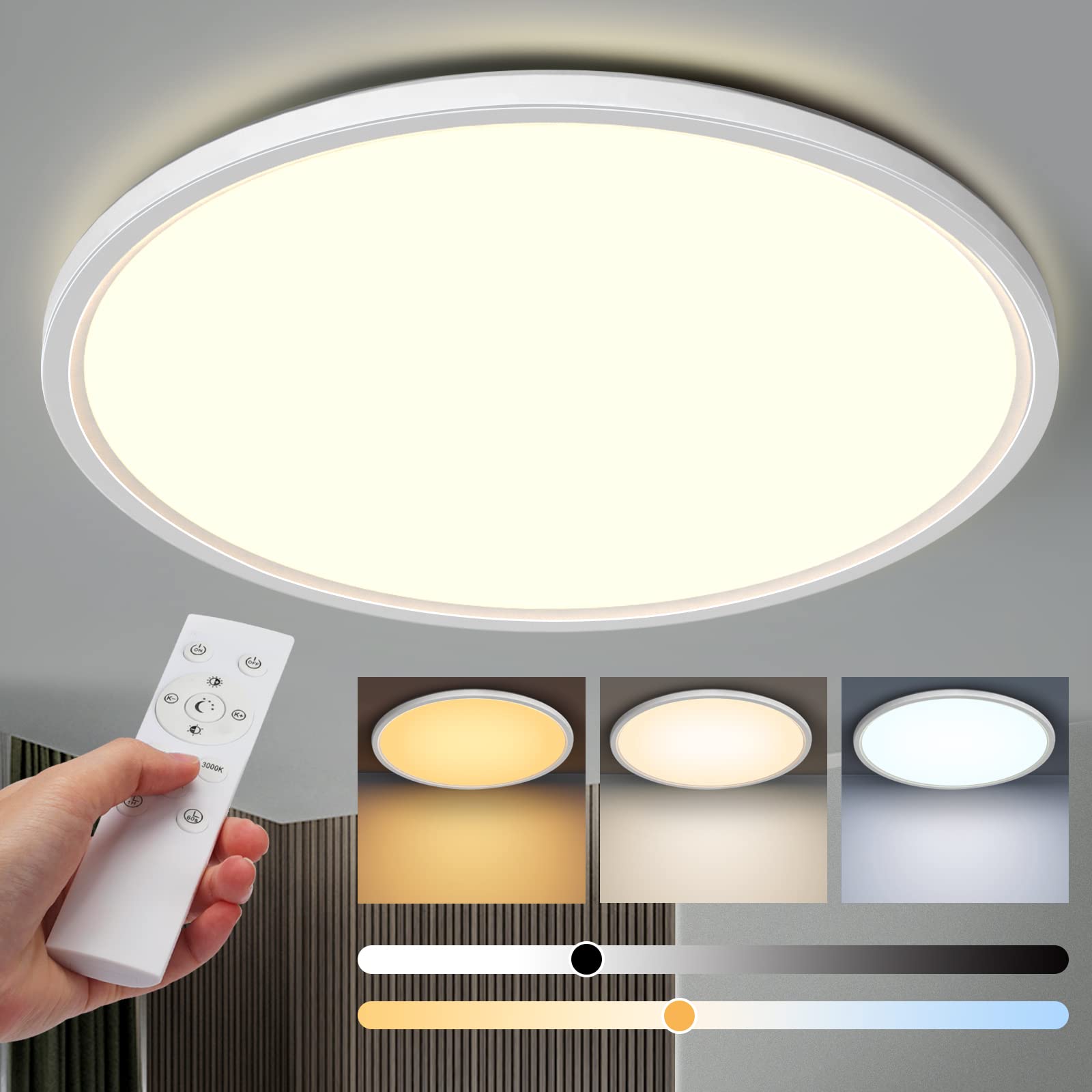 Aisutha LED Deckenleuchte 24W 2800LM Deckenlampe Dimmbar 🌟 Angebot bei HelloDeals