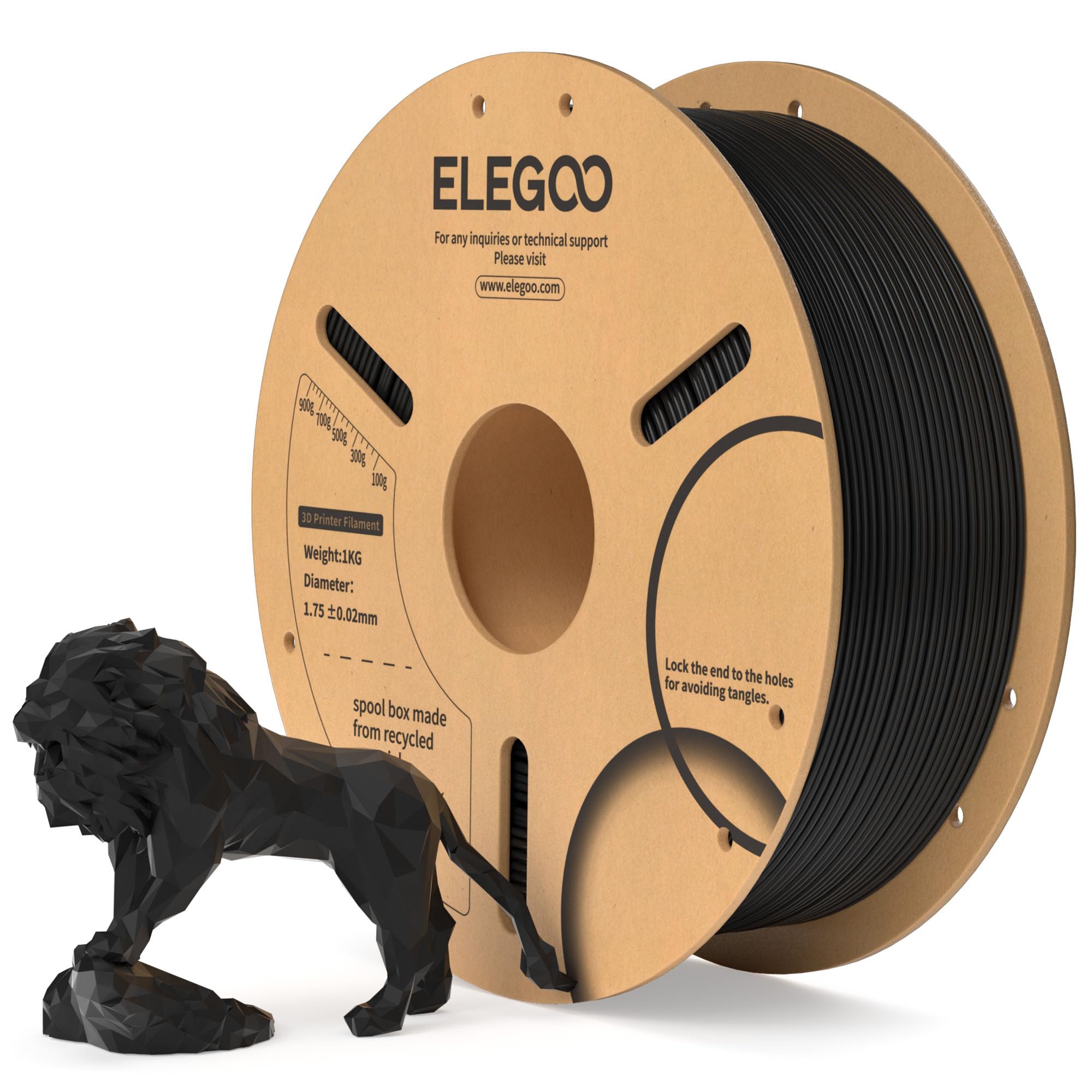 🔥 ELEGOO PLA Filament 1.75mm Schwarz 1KG für FDM 3D-Drucker 🔥 Angebot bei HelloDeals