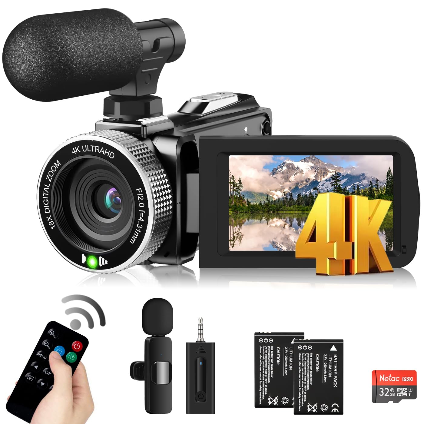 4K Videokamera 48MP 60FPS Camcorder für YouTube 📹🎥 Angebot bei HelloDeals