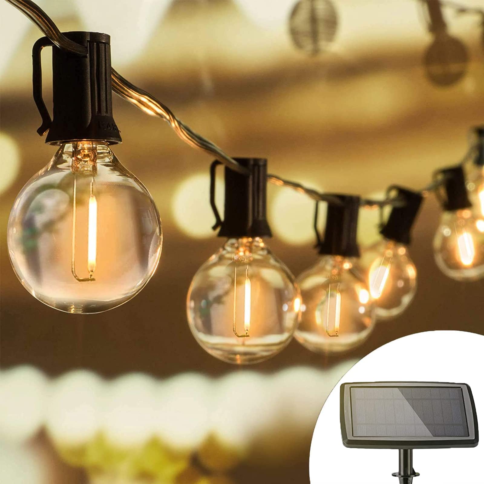 🌞🌟 Joomer Solar Outdoor Lichterkette, 18.3M mit 25+2 PCS G40 Party Lichterkette 🎉🌿 Angebot bei HelloDeals