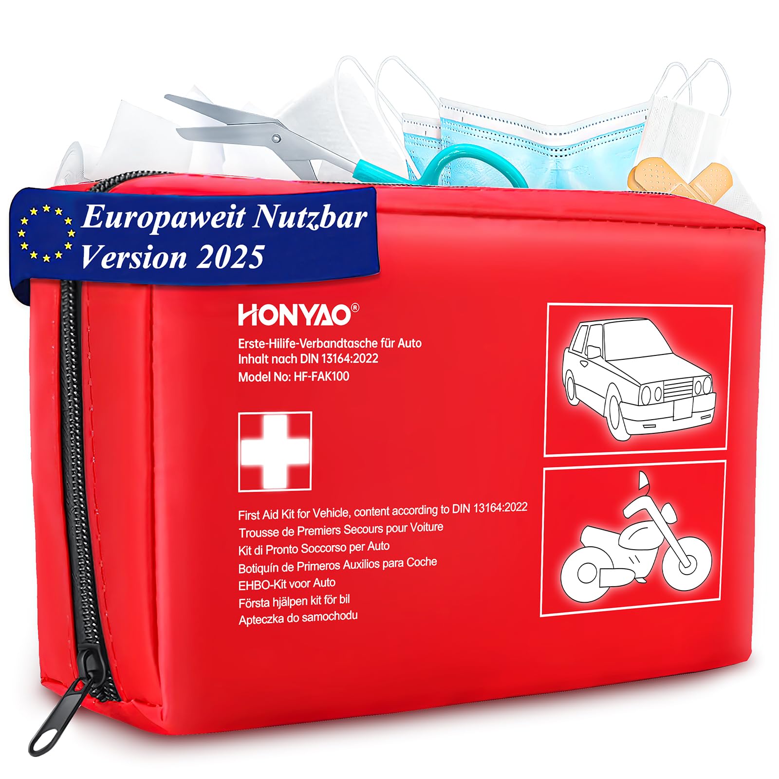 HONYAO Verbandskasten Auto 2025 - Erste Hilfe Set für Autos aller Art 🚗🏍️ Angebot bei HelloDeals