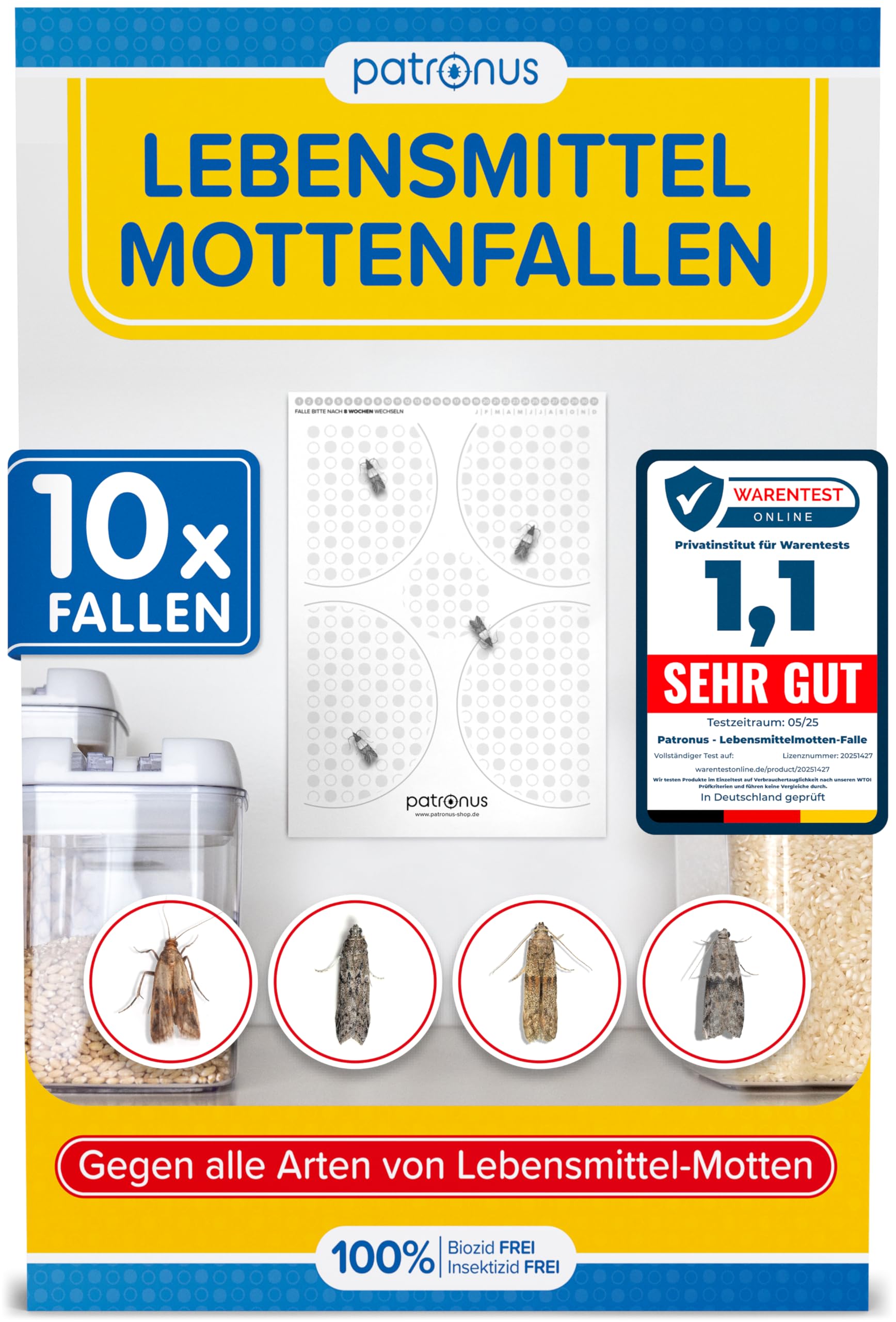 Lebensmittelmotten-Falle [10 Stück Vorteilspack] 🦋🔒 - Effektive Bekämpfung mit Pheromonfalle Angebot bei HelloDeals