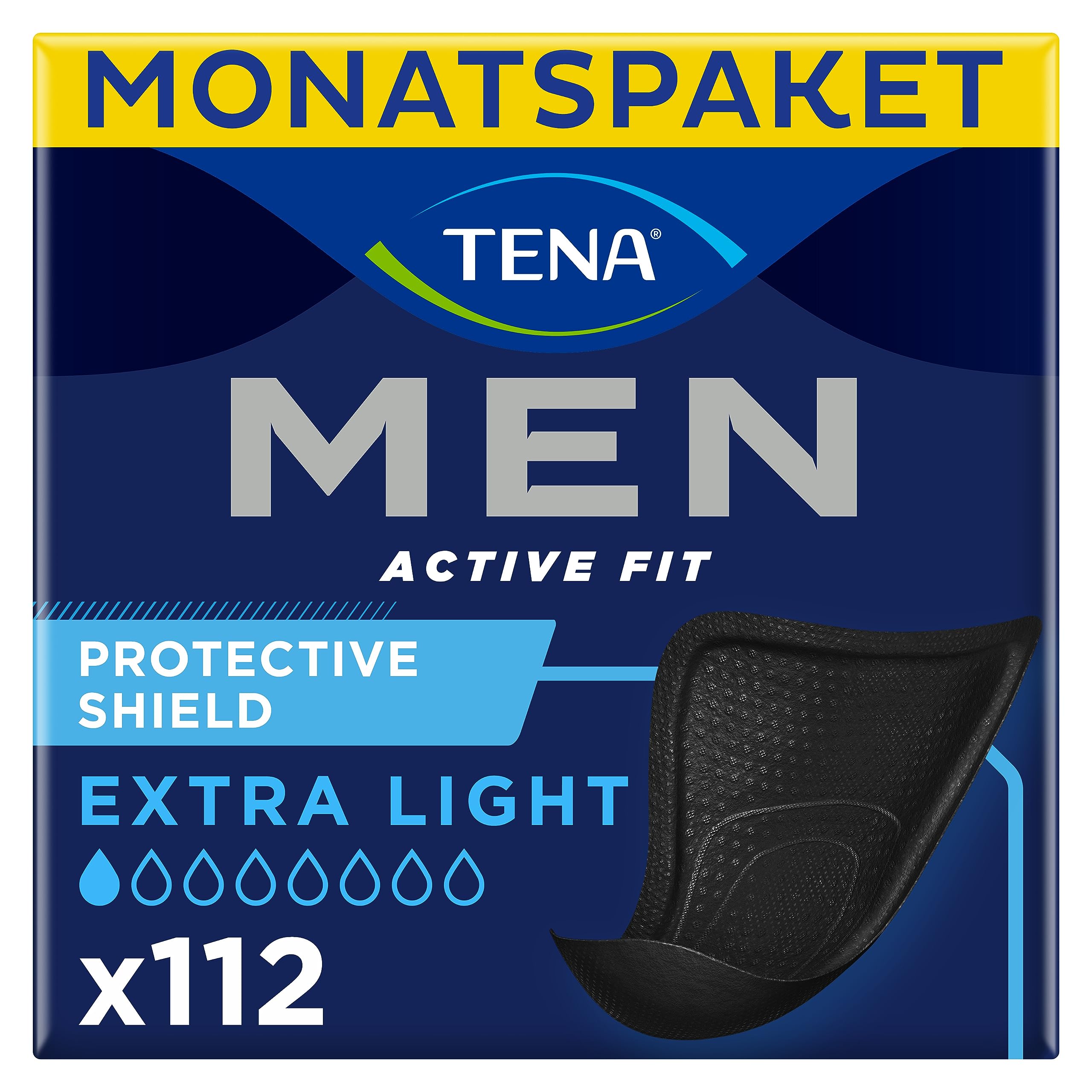 🌟 ANGEBOT: TENA MEN Protective Shield Extra Light - 112 Einlagen im Monatspaket (8 x 14) 🌟 Angebot bei HelloDeals