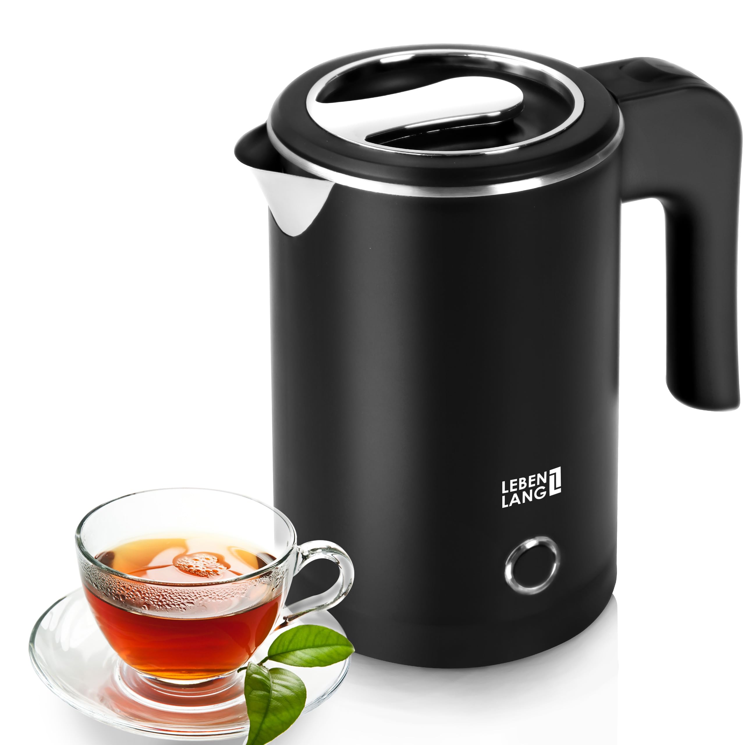 LEBENLANG Reise Wasserkocher Edelstahl Klein 0,5 Liter & BPA-Frei - Reisewasserkocher 600W Energiesparend Energieeffizienz - Mini Camping Kettle Schwarz 0,5 l, LBL2319 Angebot bei HelloDeals