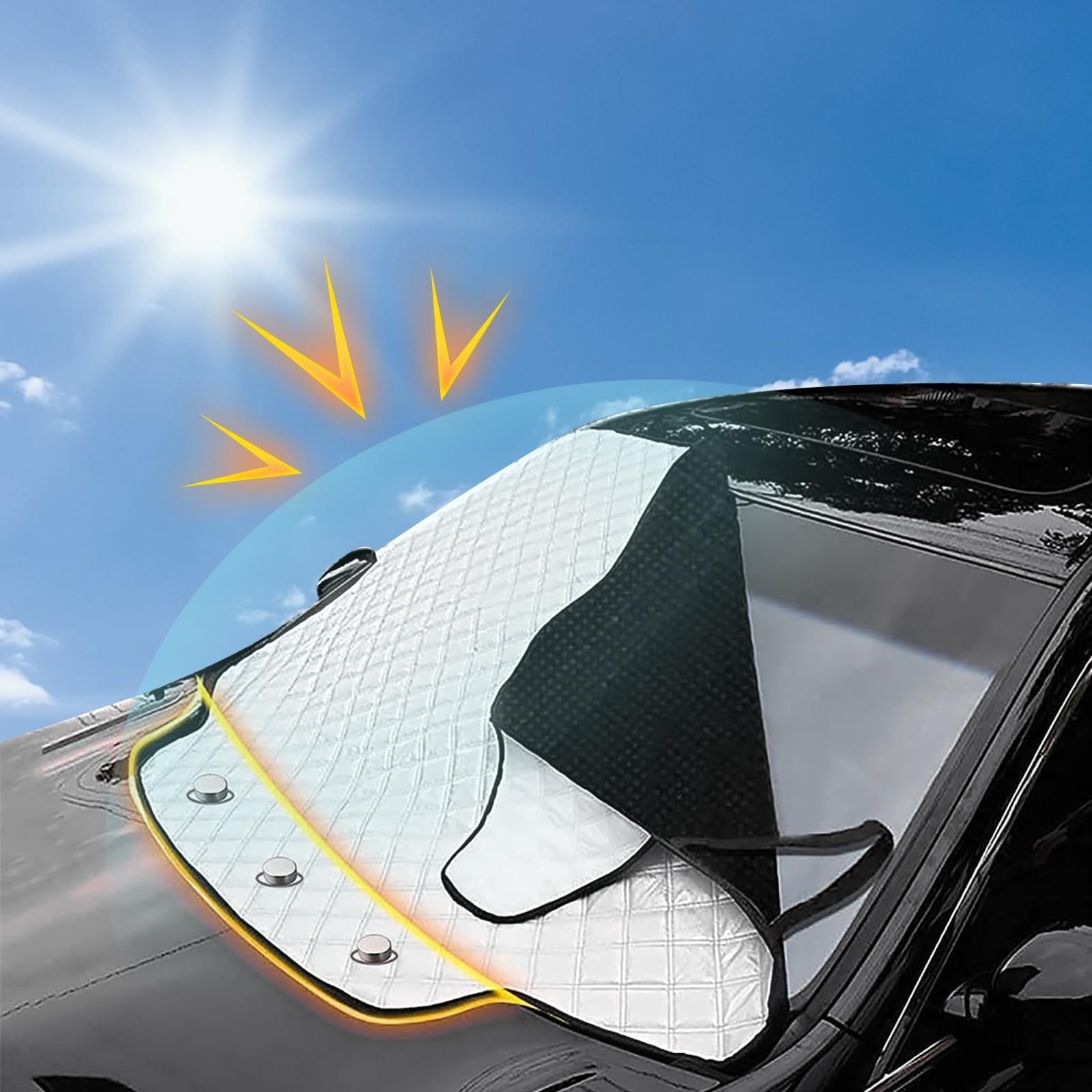 🚗 FREESOO Sonnenschutz Auto Frontscheibe Magnetisch Faltbar 🌞 Angebot bei HelloDeals