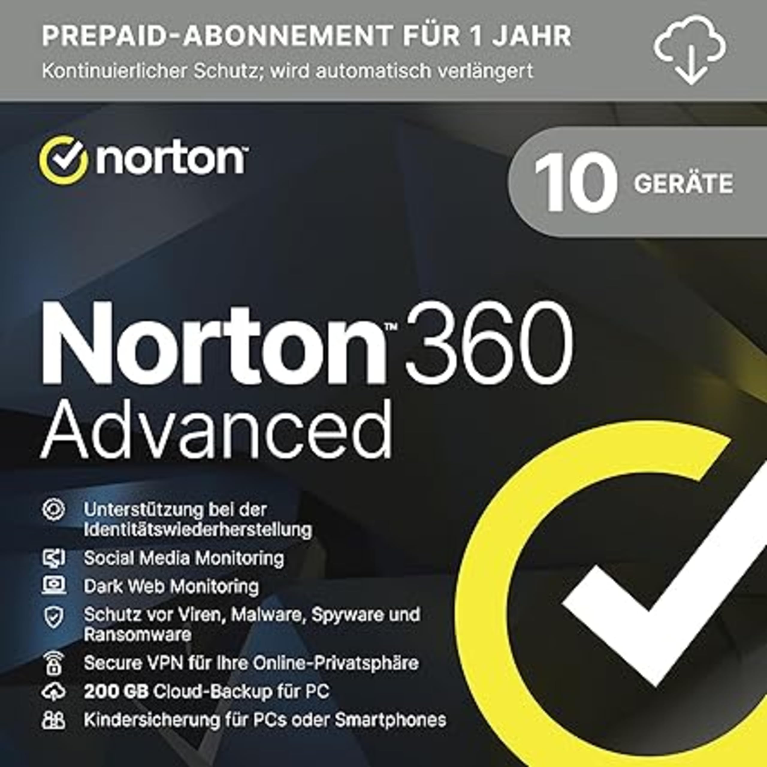 🔒 Norton 360 Advanced 2025 | 10 Geräte | 1 Jahr | Aktivierungscode per Email Angebot bei HelloDeals