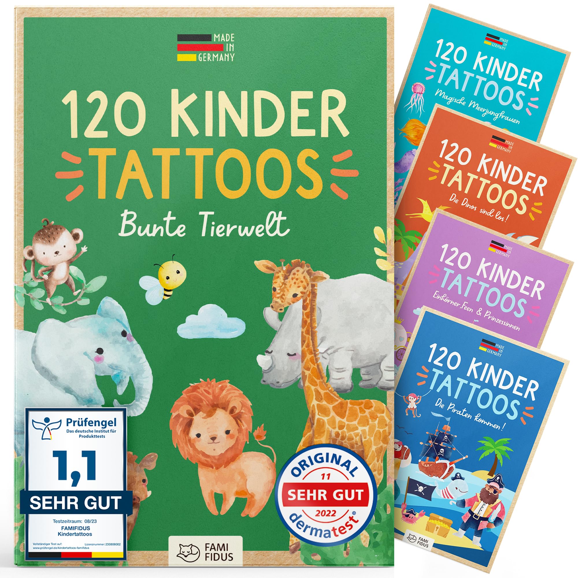 Famifidus 120 Hautfreundliche Kinder Tattoos 🐘🧒🎁 Angebot bei HelloDeals