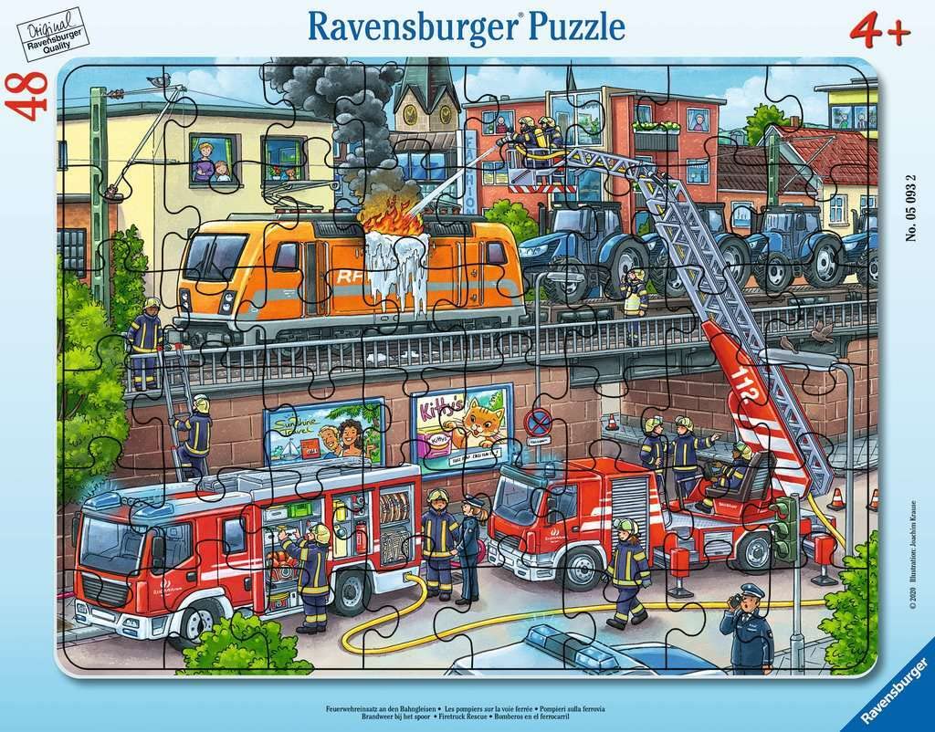 🧩 Ravensburger Kinderpuzzle - Feuerwehreinsatz an den Bahngleisen Angebot bei HelloDeals