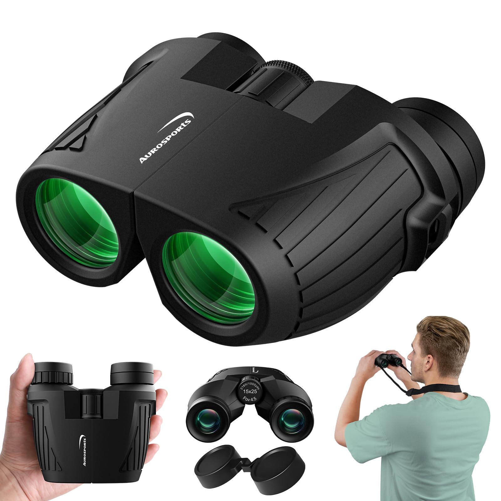 Aurosports Kompaktes 15x25 mm Fernglas 🦜🔭 - Hochleistungs für Vogelbeobachtung Angebot bei HelloDeals